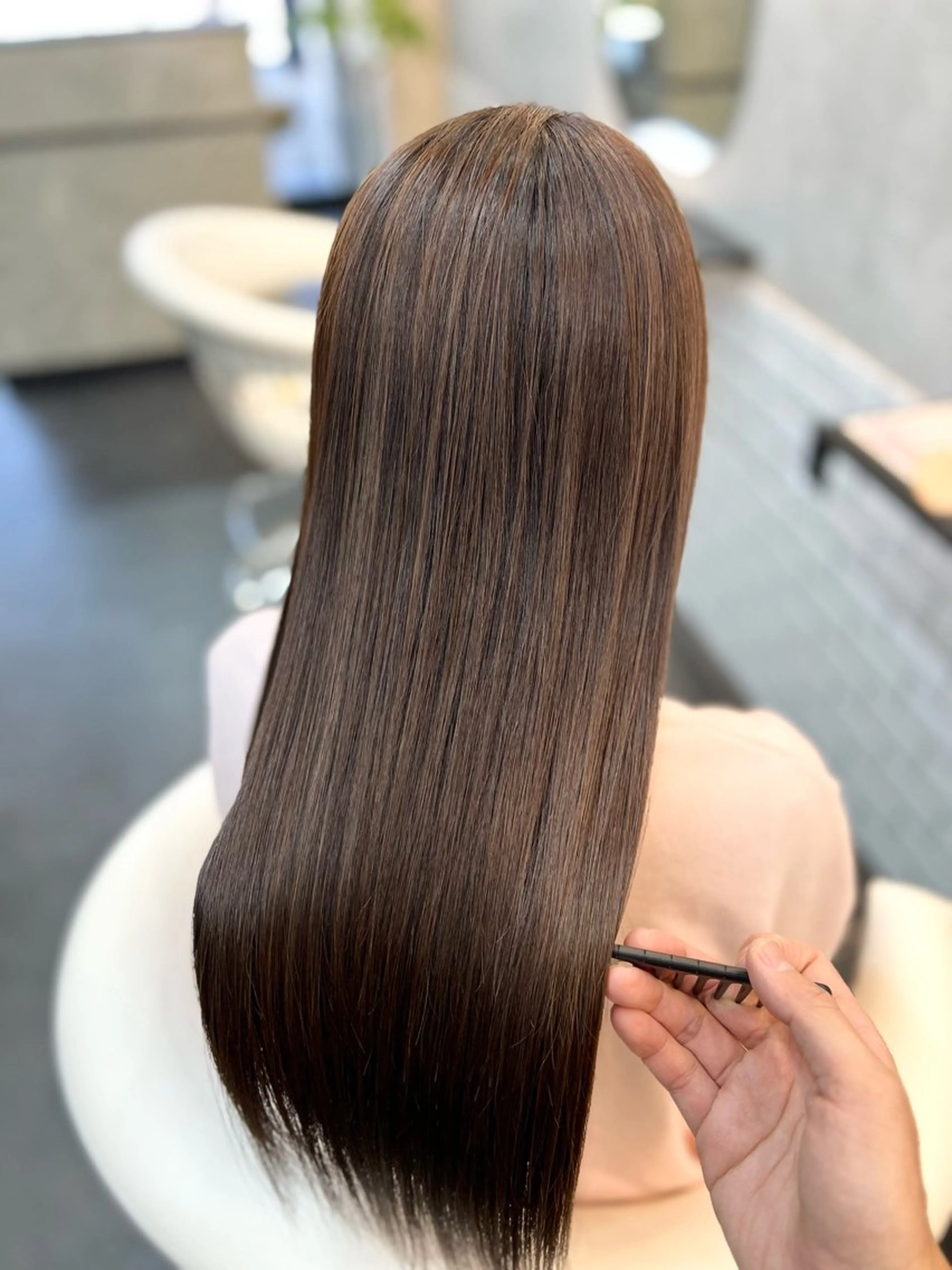 ロング ケアカラー ボブ 顔周りカット ハイライト 髪質改善 トリートメント ✨艶髪・絹髪特化✨ Lit  hairのヘアスタイル