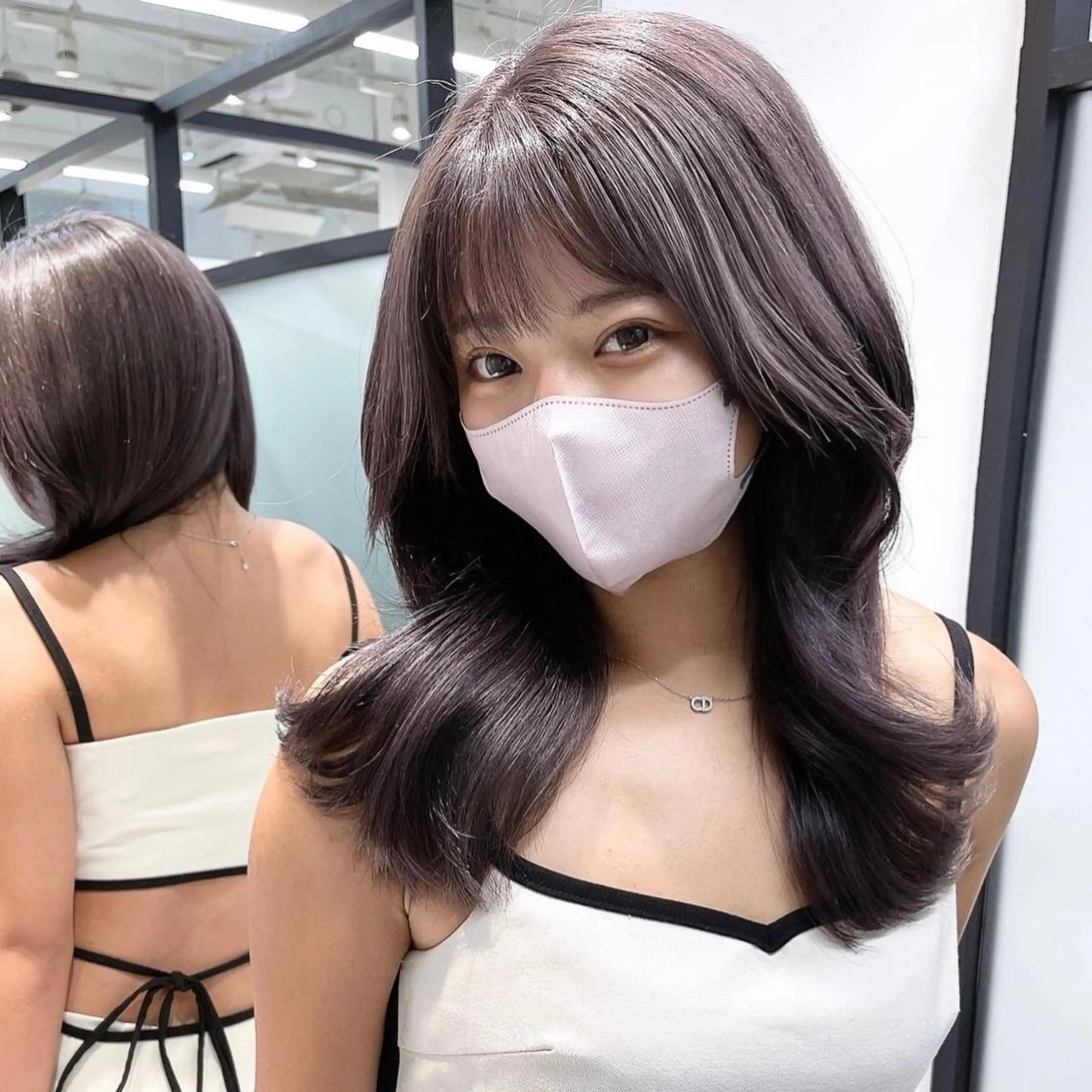 セミロング カット ヘアカラー トリートメント 韓国レイヤーカット 髪質改善▫️水野有真のヘアスタイル