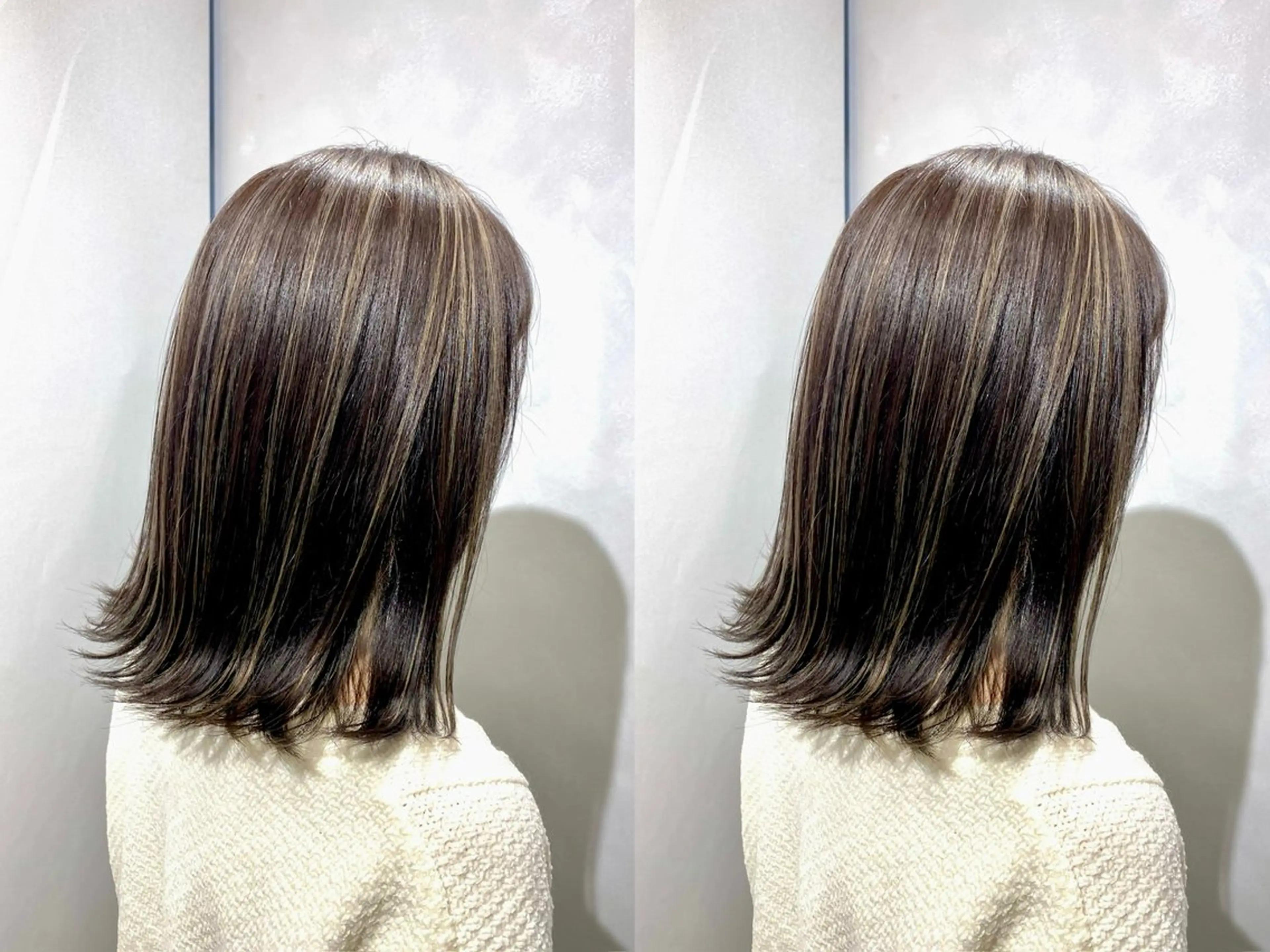 ミディアム カラー ハイライトカラー ハイライト 髪質改善/縮毛矯正 レイヤー/松川匠のヘアスタイル