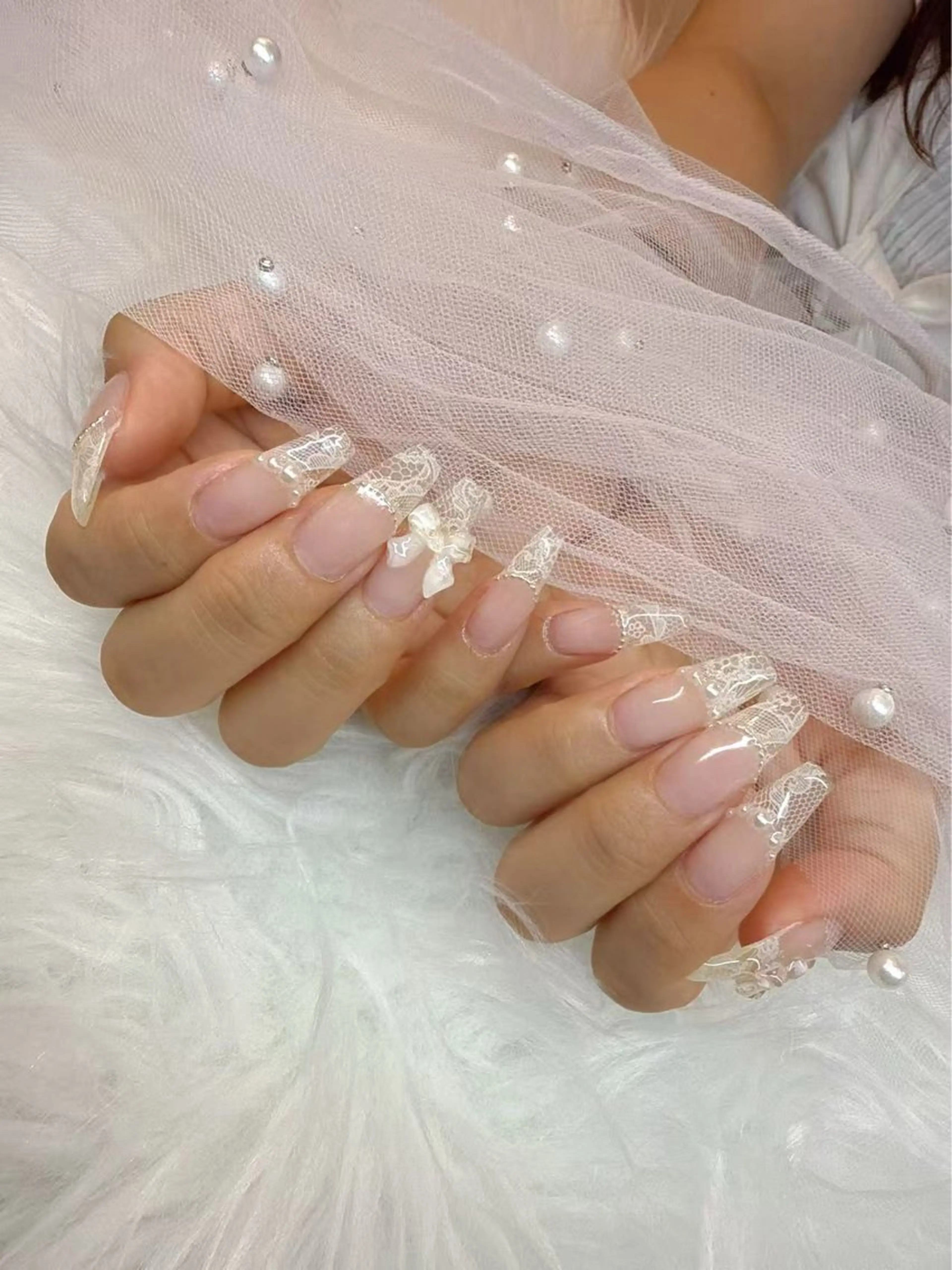 ネイル フットネイル フレンチネイル ジェルネイル ガラスフレンチ 韓国ネイル ハンドネイル ハンドケア The Nail & Eye Lashのその他イメージ