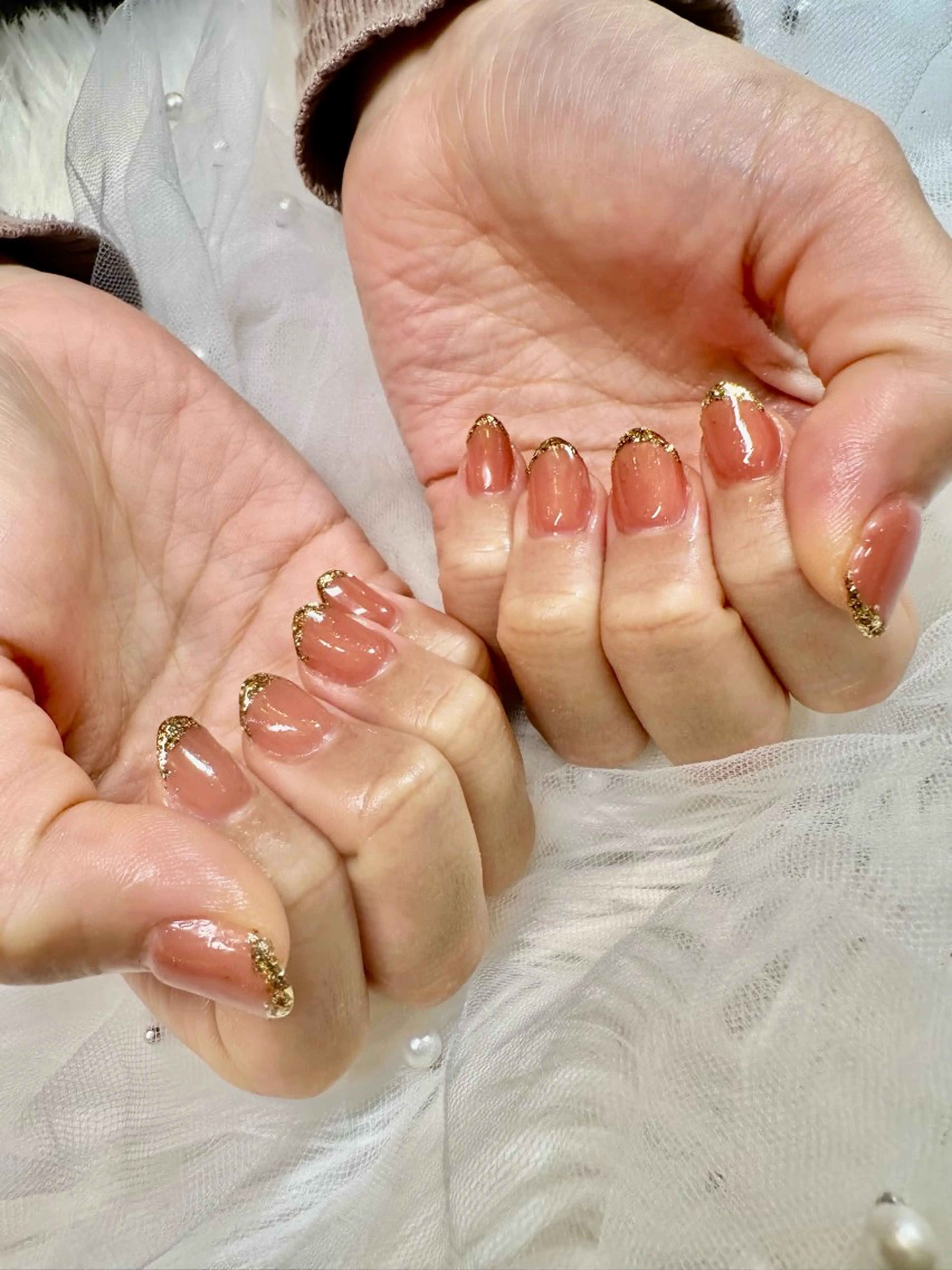 ネイル フレンチネイル ガラスフレンチ nails alien Cのネイルデザイン
