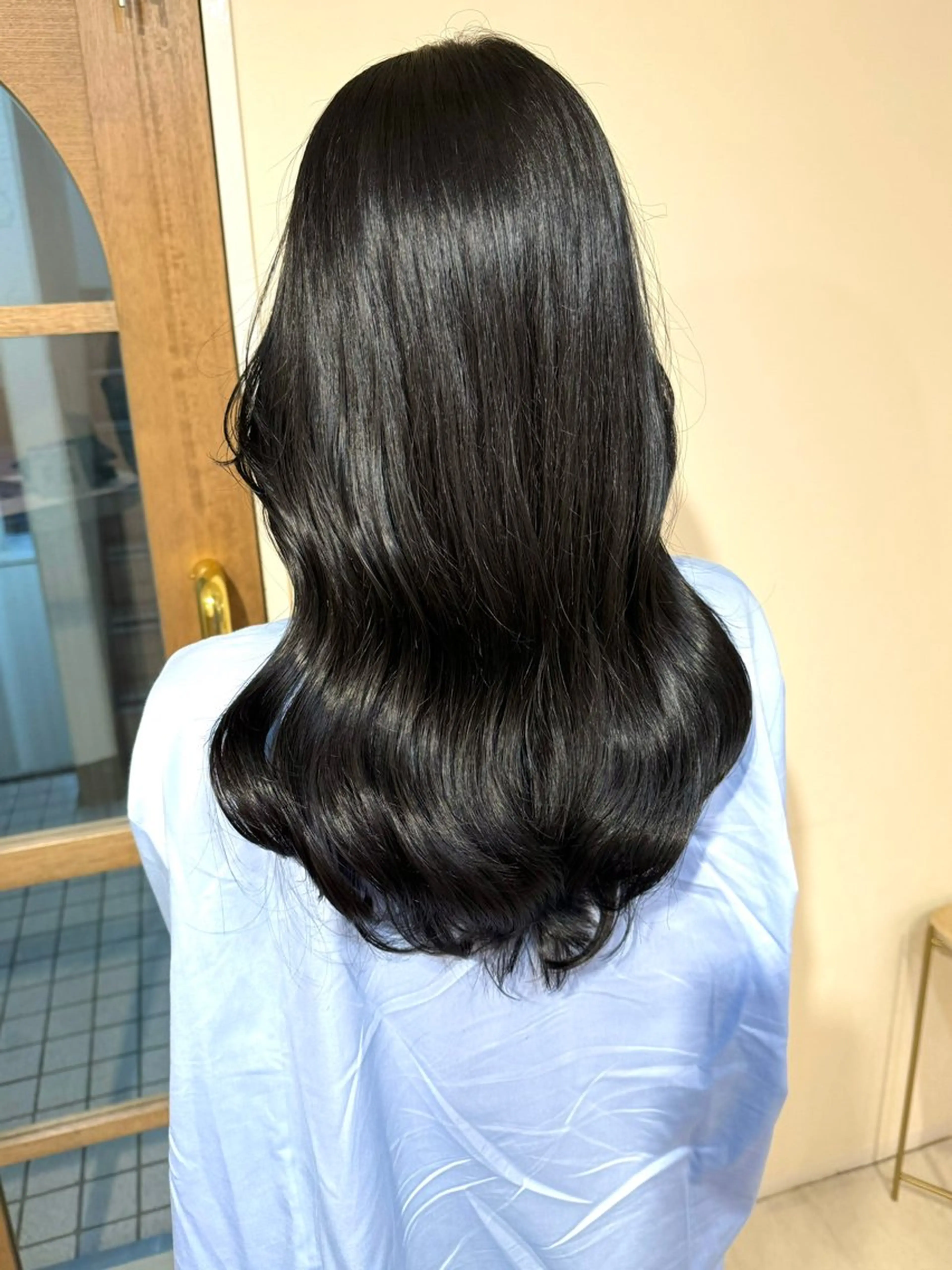 セミロング セミロングパーマ ボブ ハイライト 髪質改善 韓国風ヘア CreBiA  ten_所属・ヤマグチ リョウのヘアスタイル