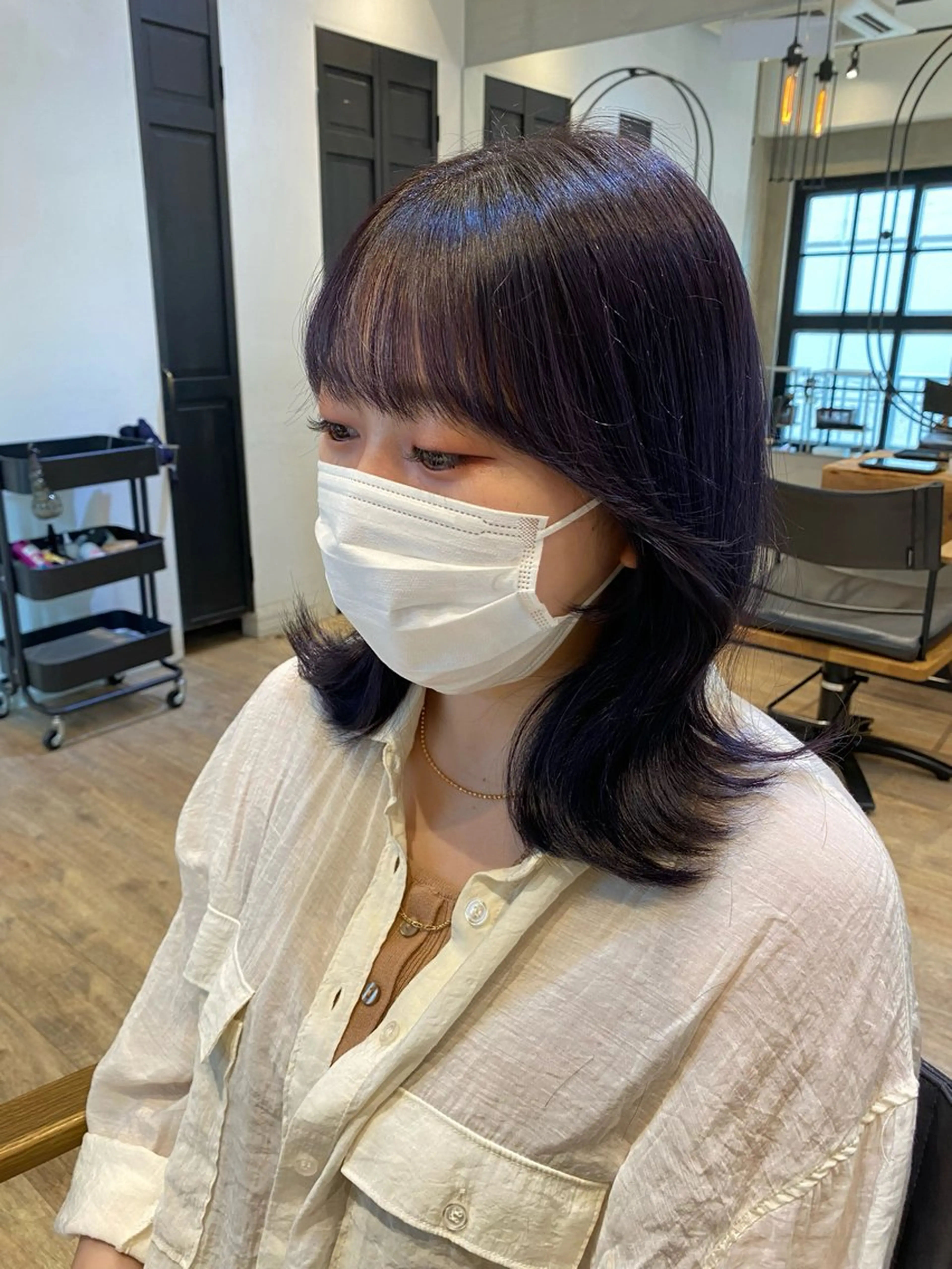 セミロング カット ヘアカラー トリートメント 顔周りcut・ご相談 =新宿しずく🇰🇷のヘアスタイル