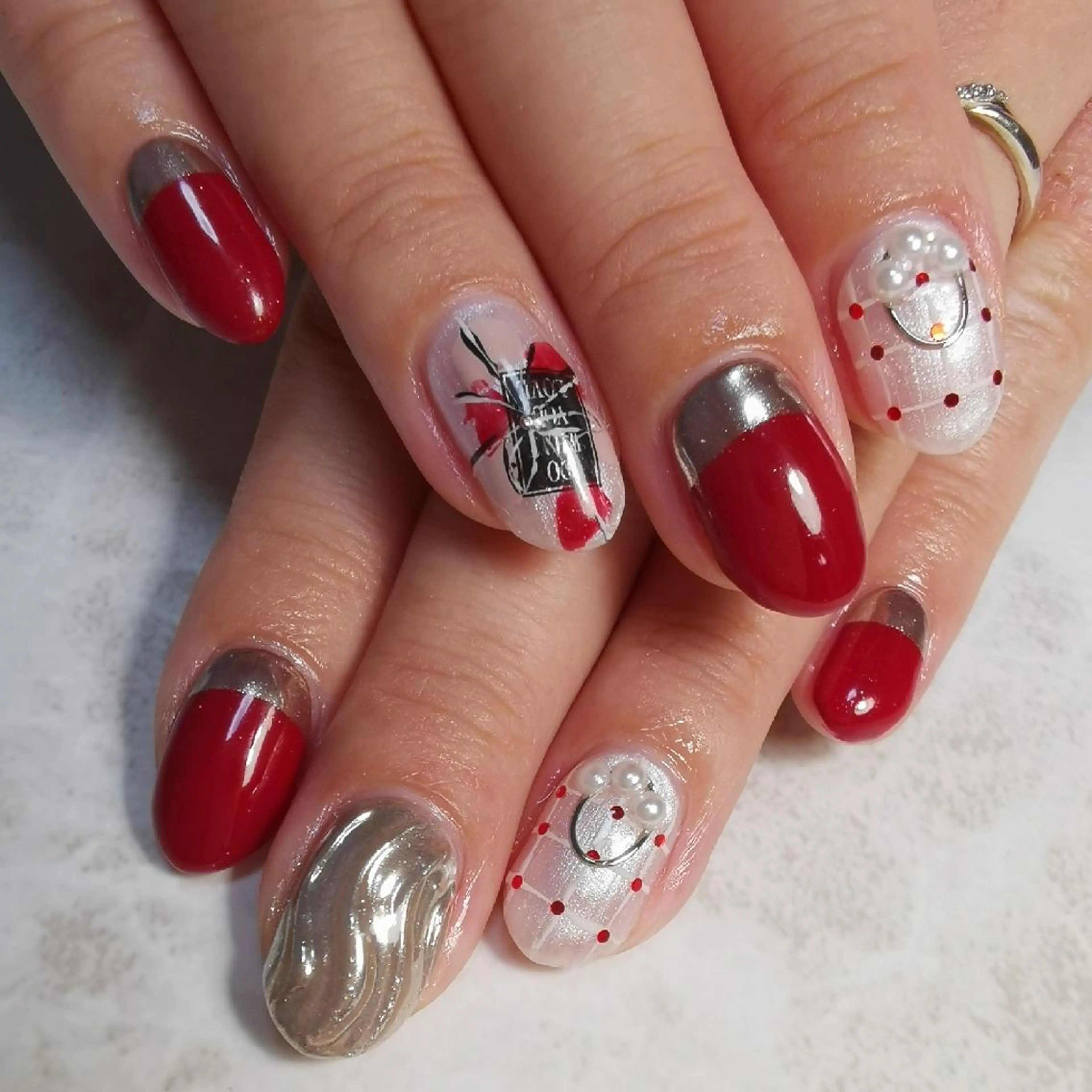 ネイル ミラーネイル ハンドネイル reve あやののネイルデザイン