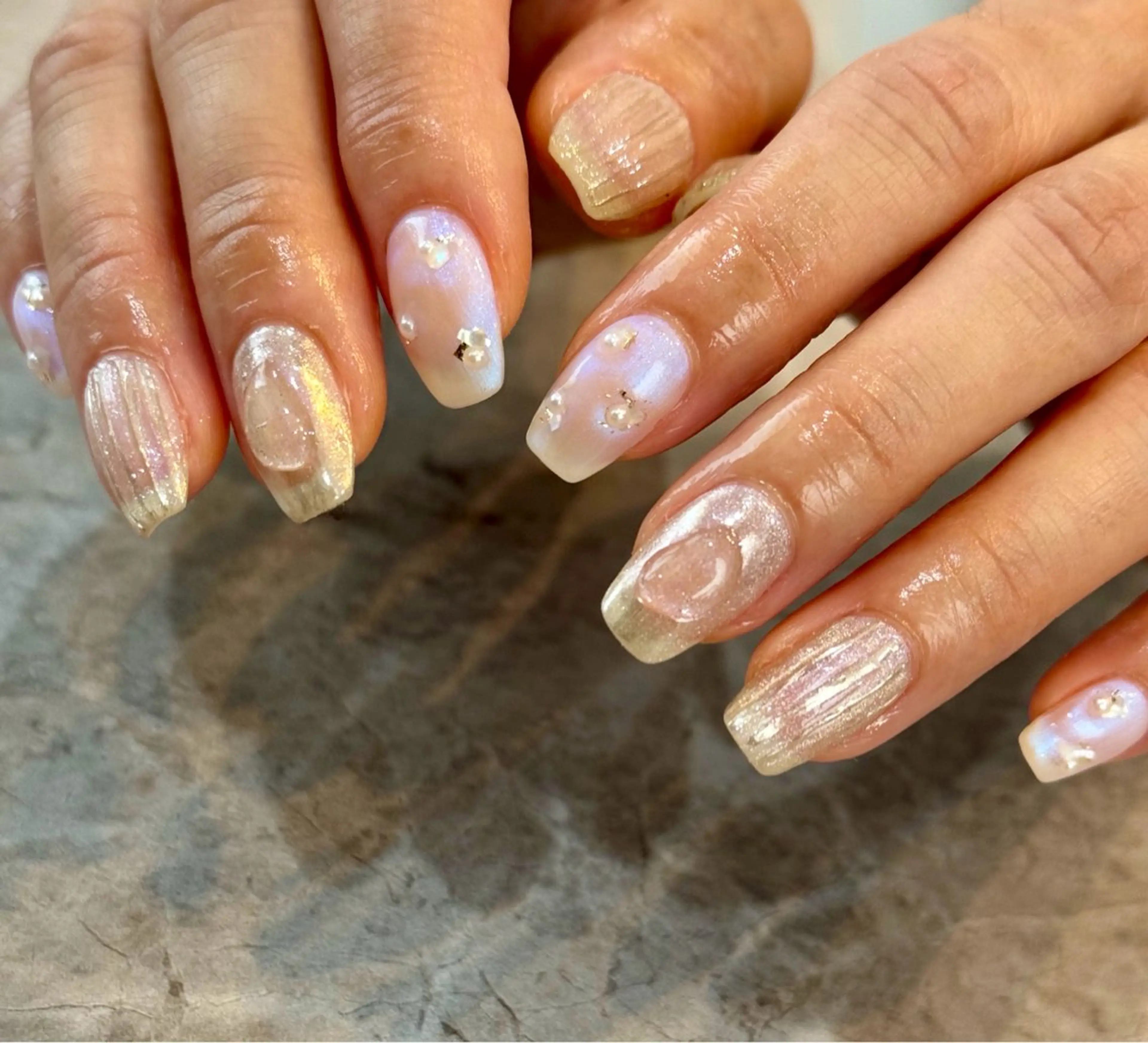 ネイル クリアネイル ミラーネイル ハンドネイル Blé nailのネイルデザイン