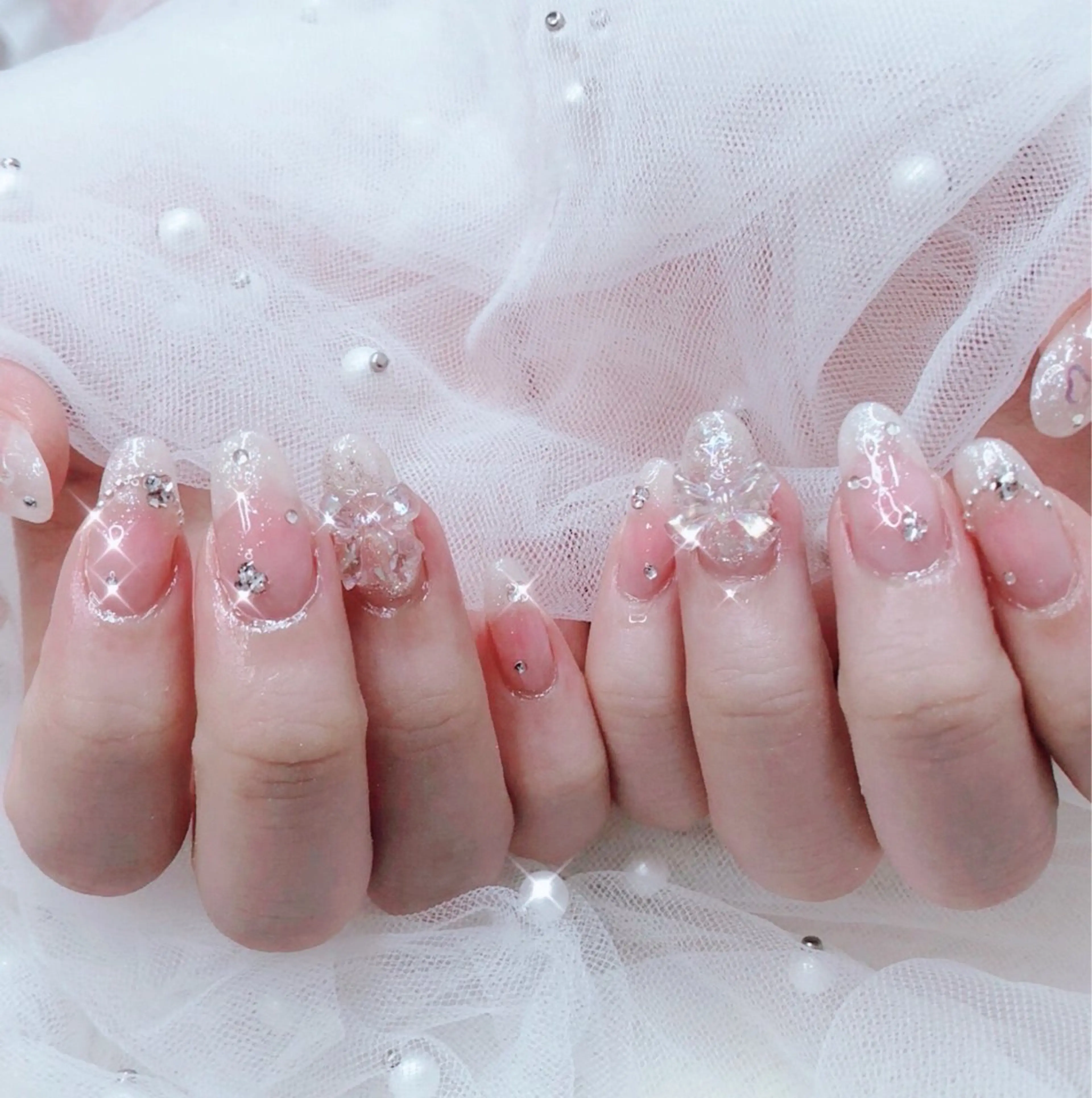 ネイル フットネイル フレンチネイル ジェルネイル ガラスフレンチ 韓国ネイル 大門浜松町 ネイルのネイルデザイン