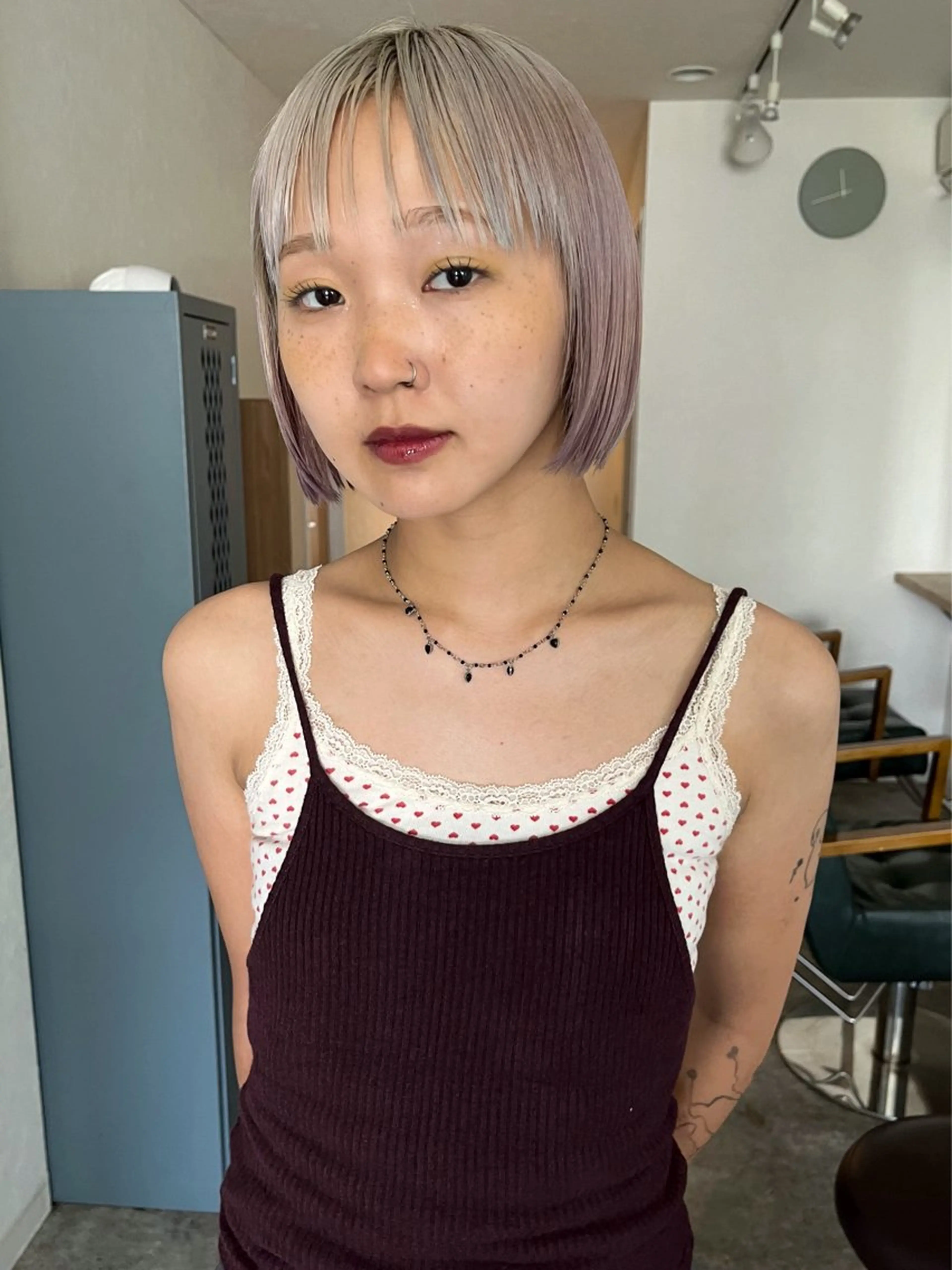 ショート カラー ブリーチ ハイトーンカラー ボブ 金井京介/レイヤー /ボブパーマのヘアスタイル