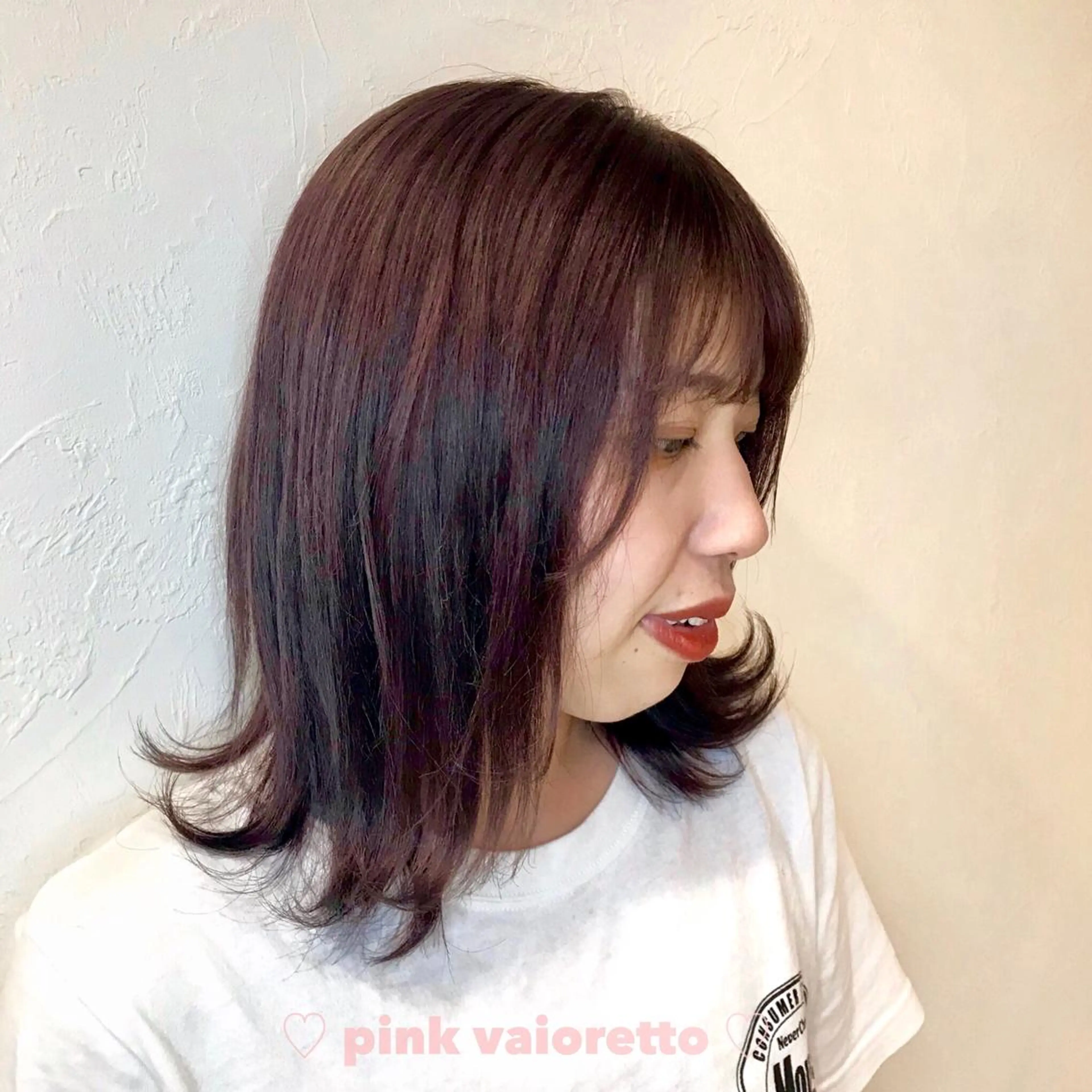 ミディアム ブリーチなしカラー ダブルカラーエクステのヘアスタイル