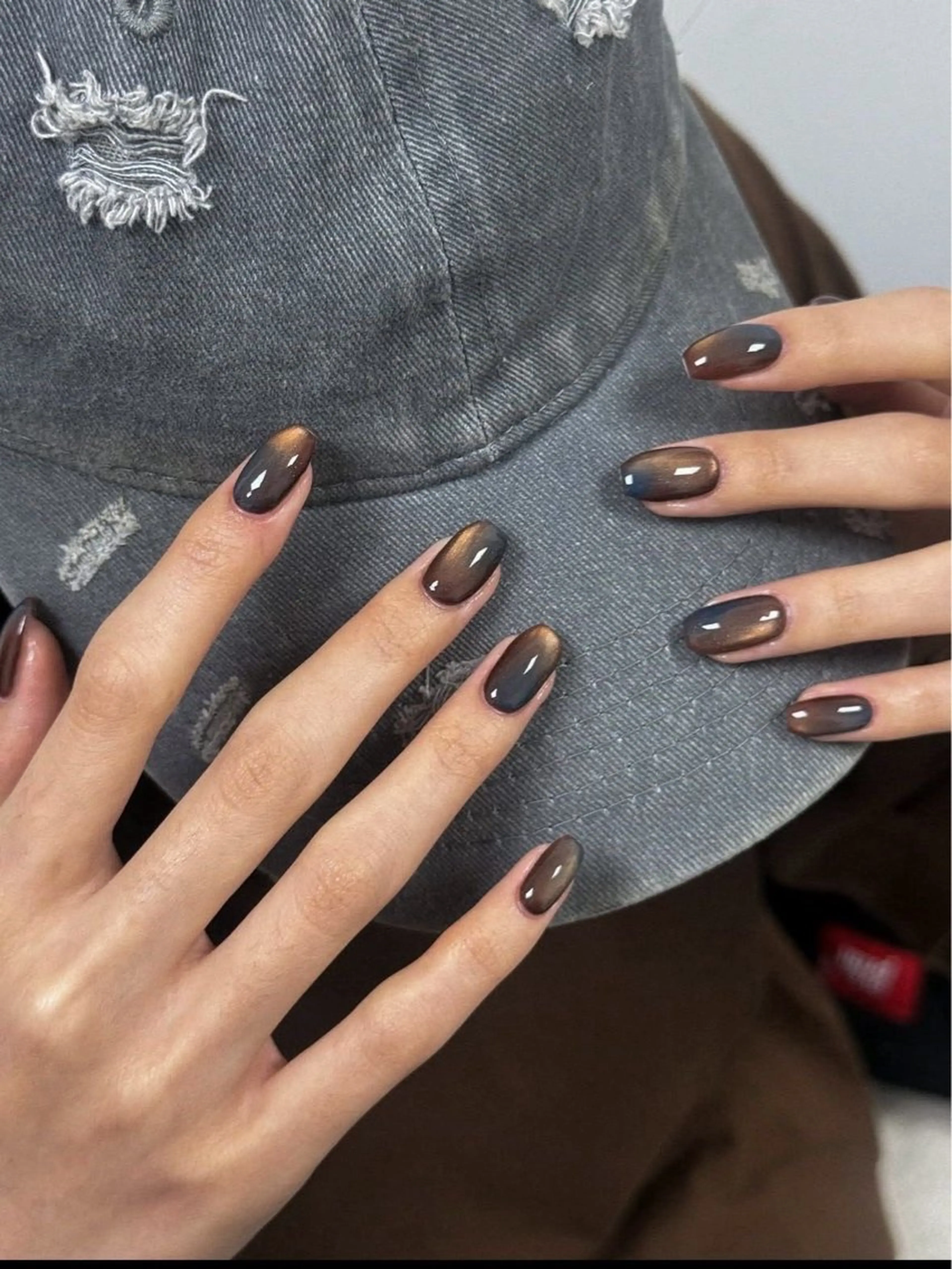 ネイル 韓国ネイル 持ち込み ニュアンスネイル ネイルチップ 冬ネイル RINN ANA.CHUOのネイルデザイン