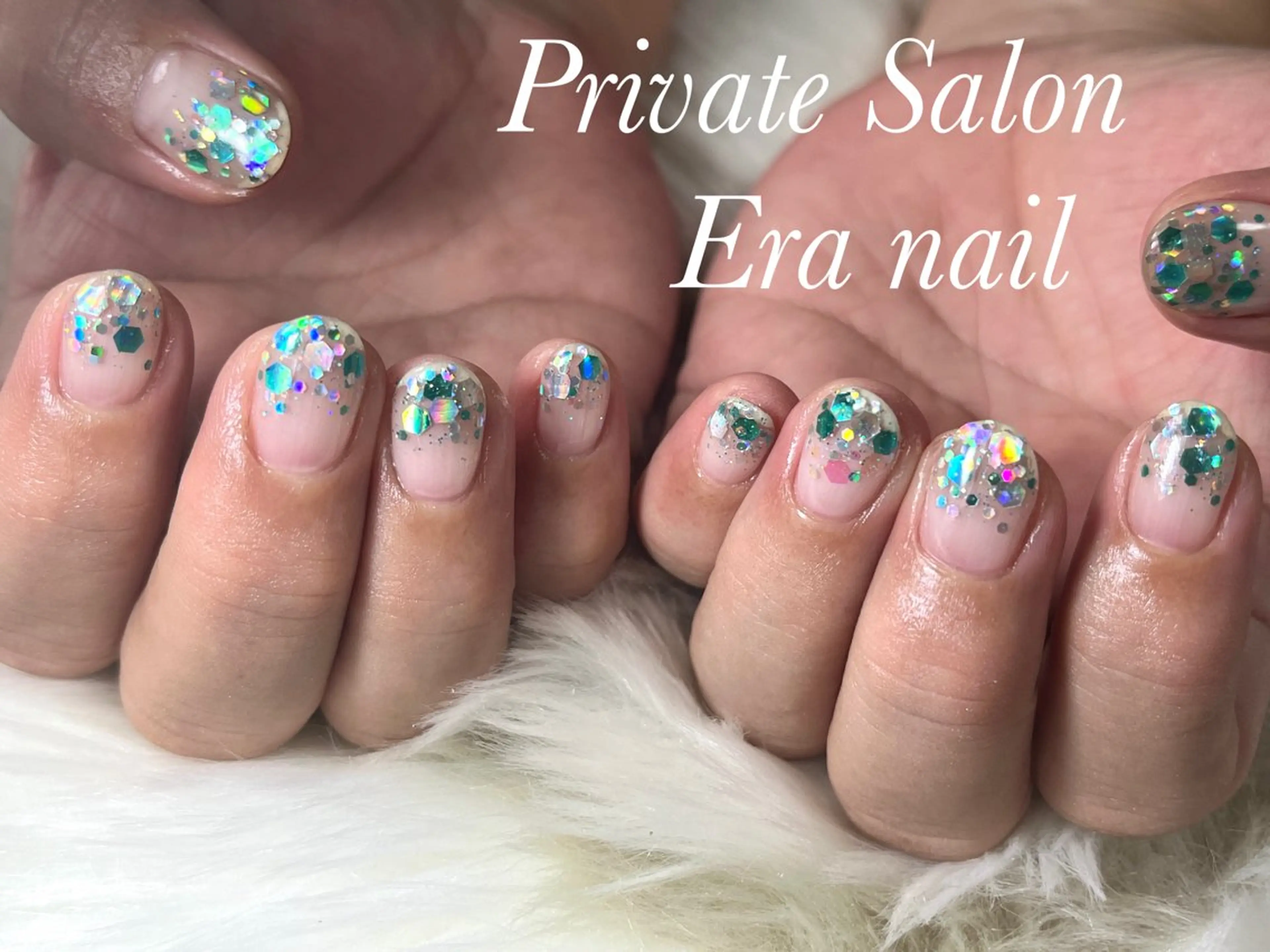 ネイル グラデーション ラメ(グリッター) ラメグラデーション ハンドネイル Era nailのネイルデザイン