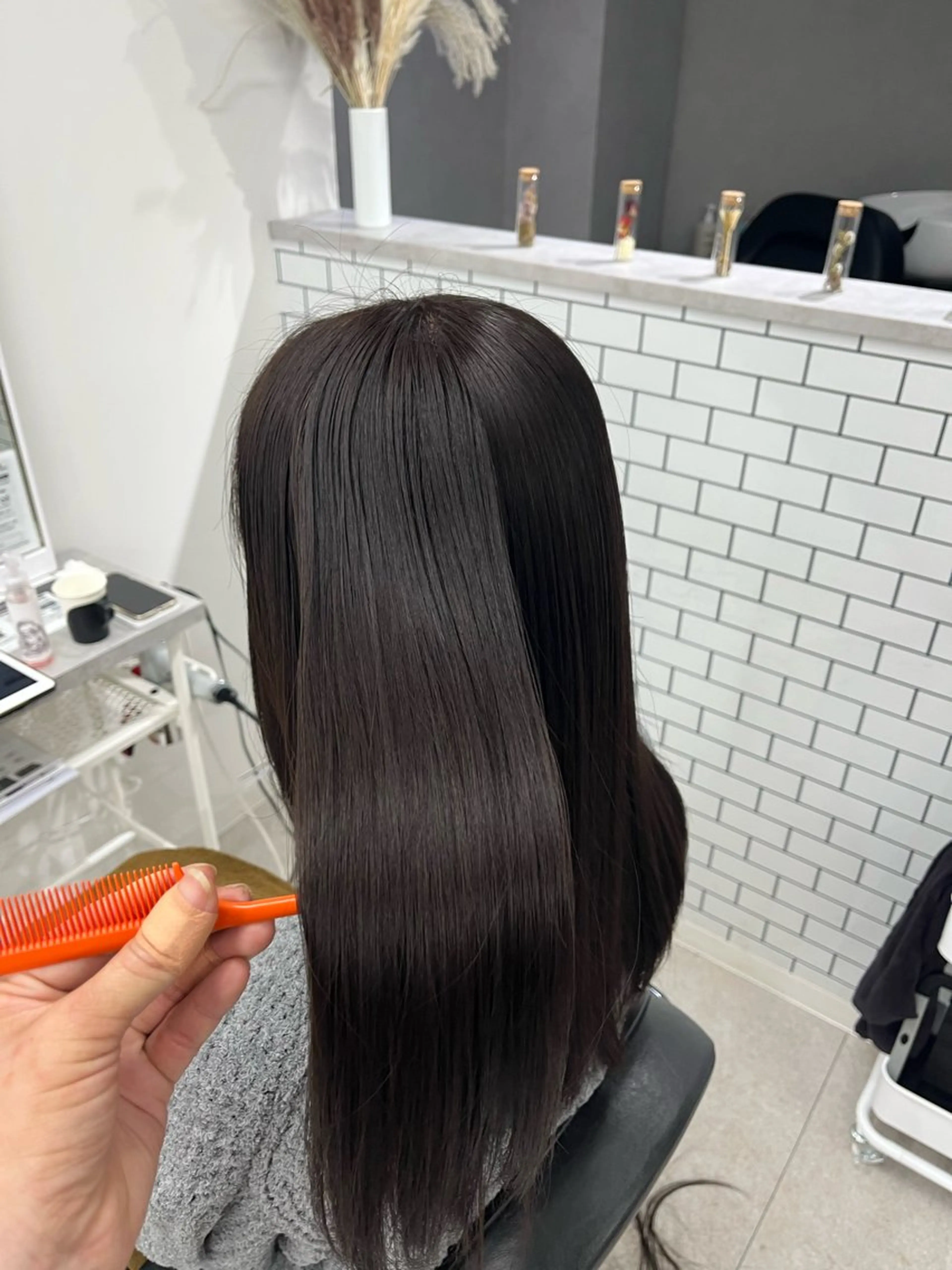 ミディアム カット 縮毛矯正 トリートメント 艶カラー推し！ なかはらあかりのヘアスタイル