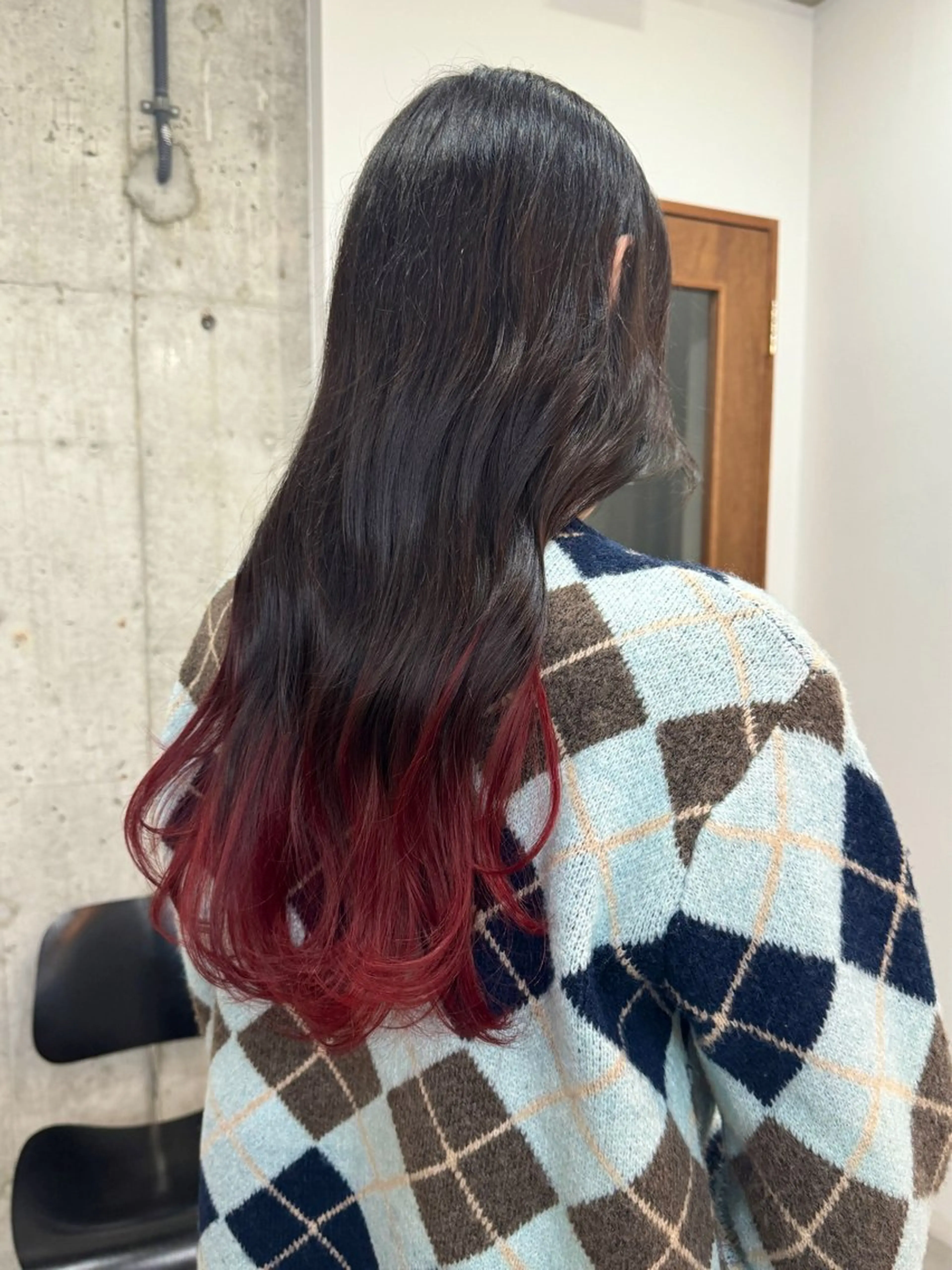 ロング カラー 切りっぱなしボブ/ ブリーチカラー/大塚のヘアスタイル