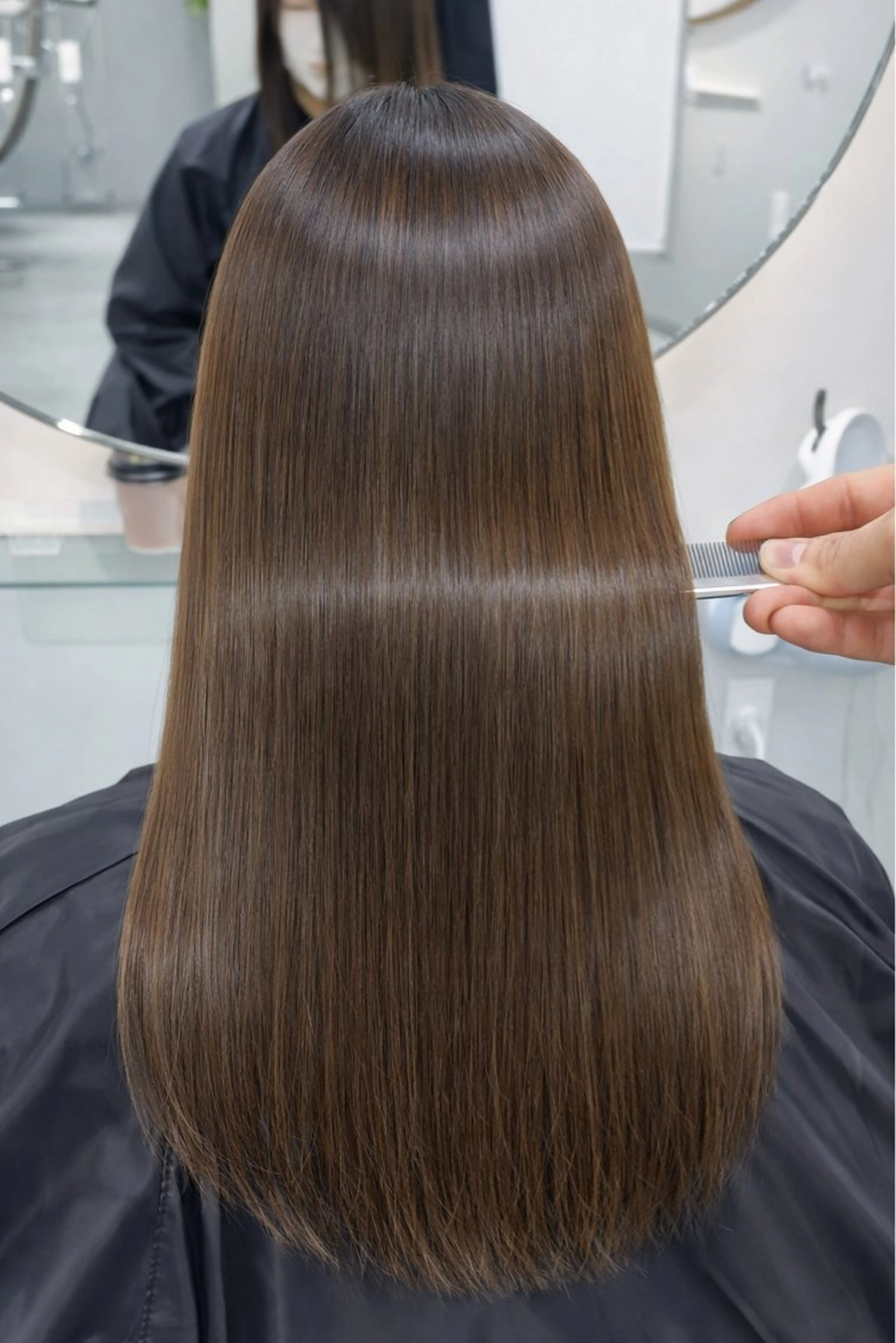 ロング ヘアカラー 縮毛矯正 美髪縮毛矯正／ツヤ 髪カラー🫧つばさのヘアスタイル