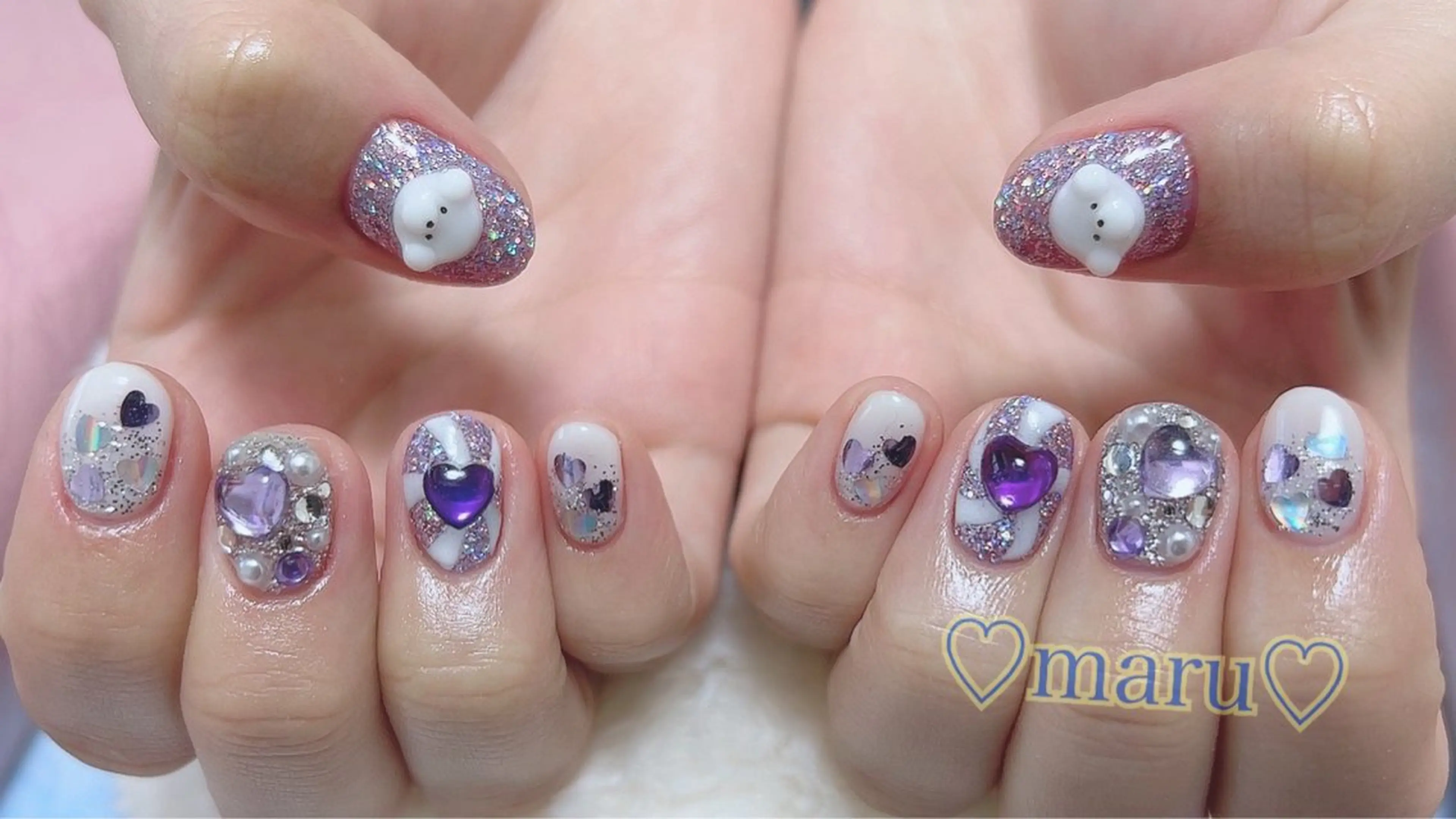 ネイル 持ち込み ハンドネイル フットネイル まるみ ♡のネイルデザイン