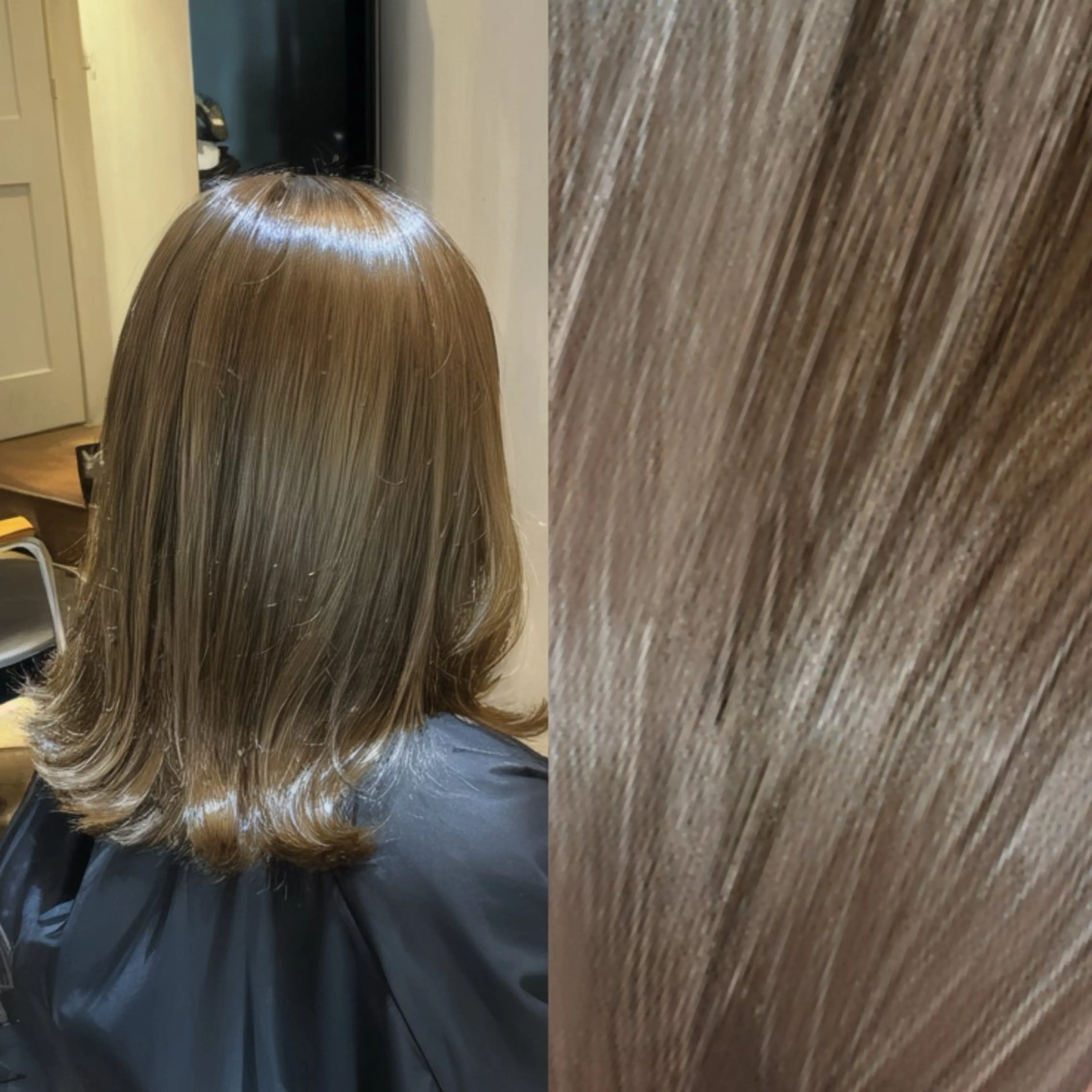 セミロング カラー ベージュカラー ブリーチ 透明感カラー ダブルカラー グレージュ ヘアカラー トリートメント ラフィスヘアードープ所属・👑髪質改善wカラー /ハイトーン/アユカのヘアスタイル