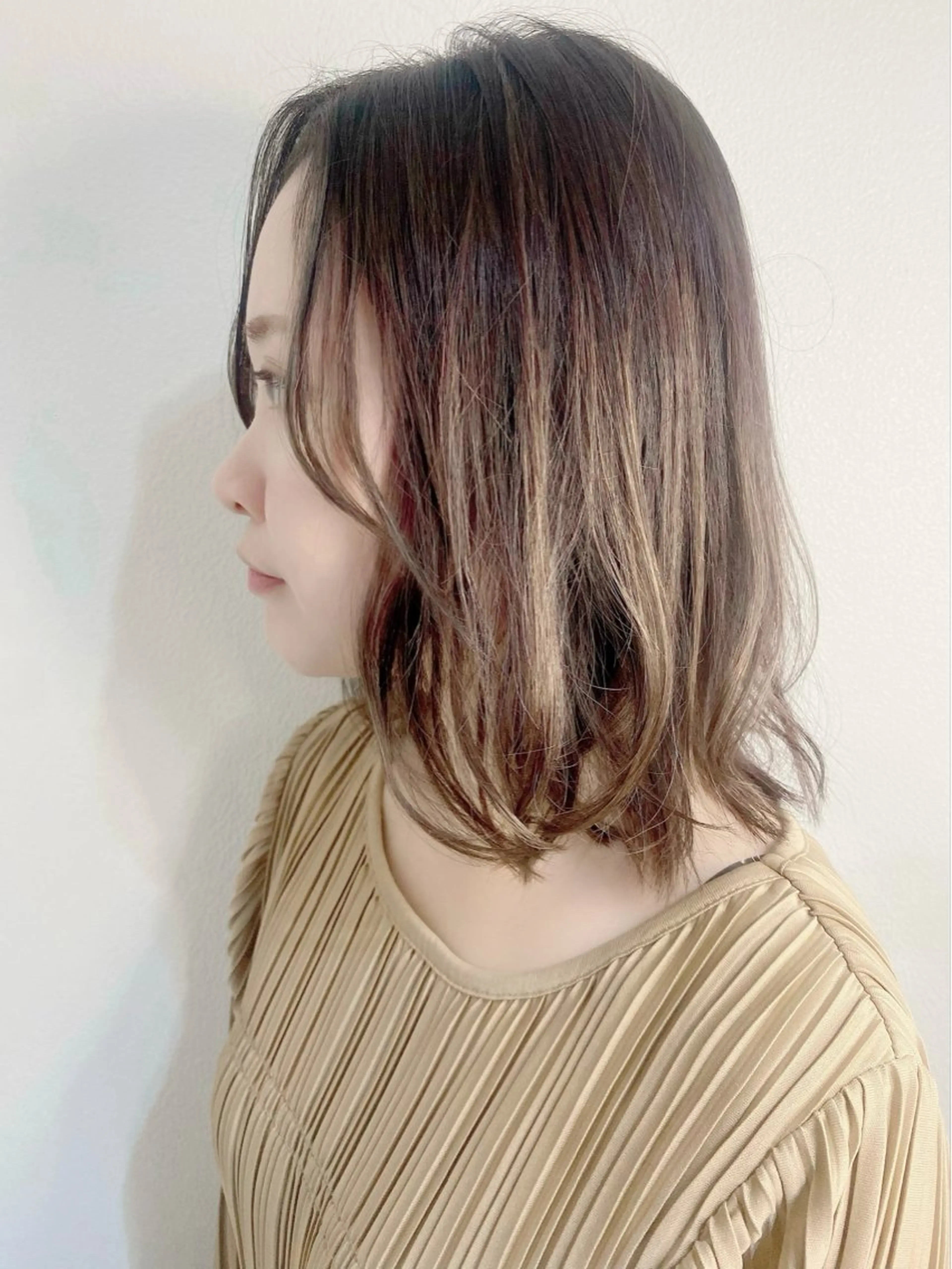 ミディアム カット ヘアカラー 山本 芳喜のヘアスタイル