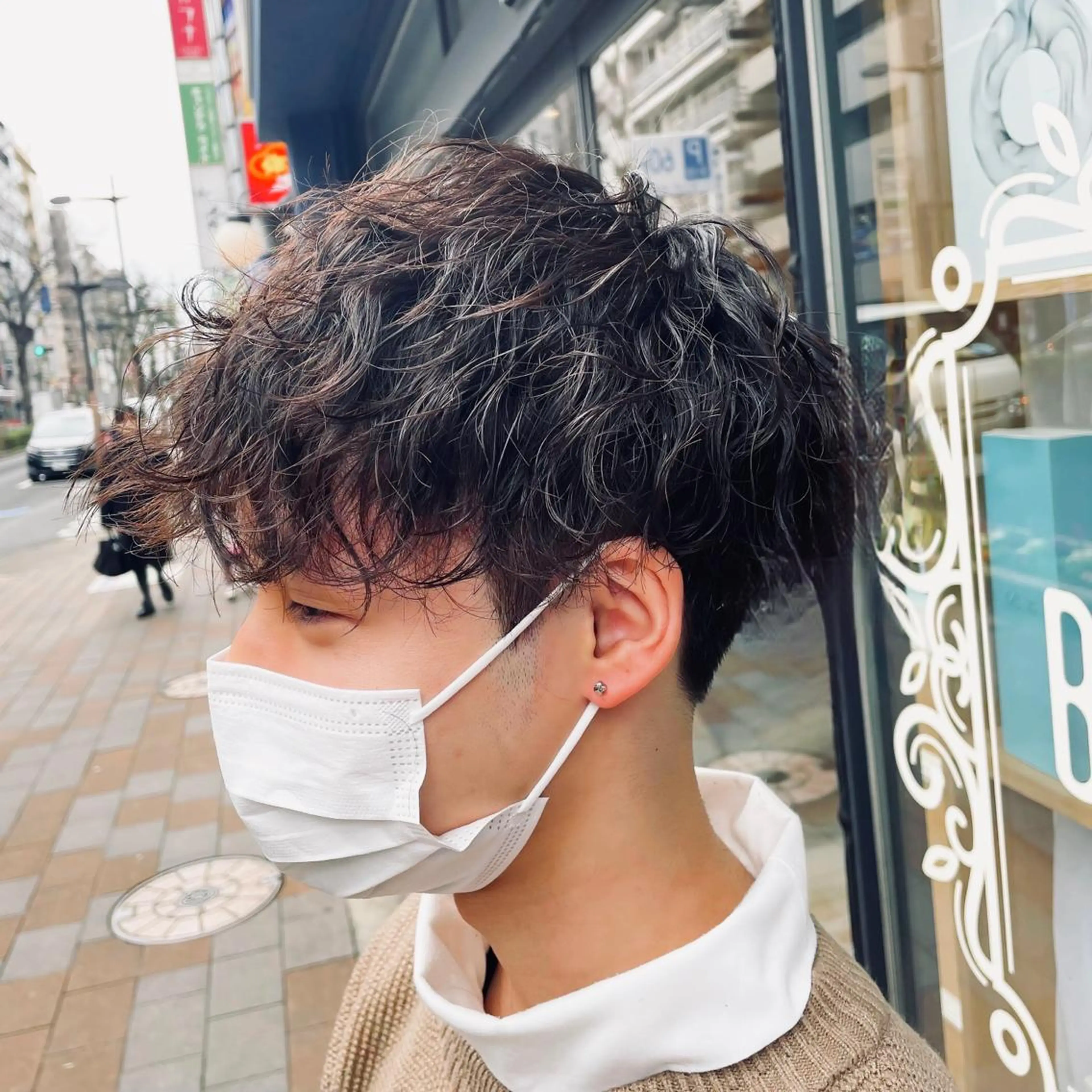 ショート パーマ メンズ 波巻きパーマ カット パーマ すげ さやかのヘアスタイル