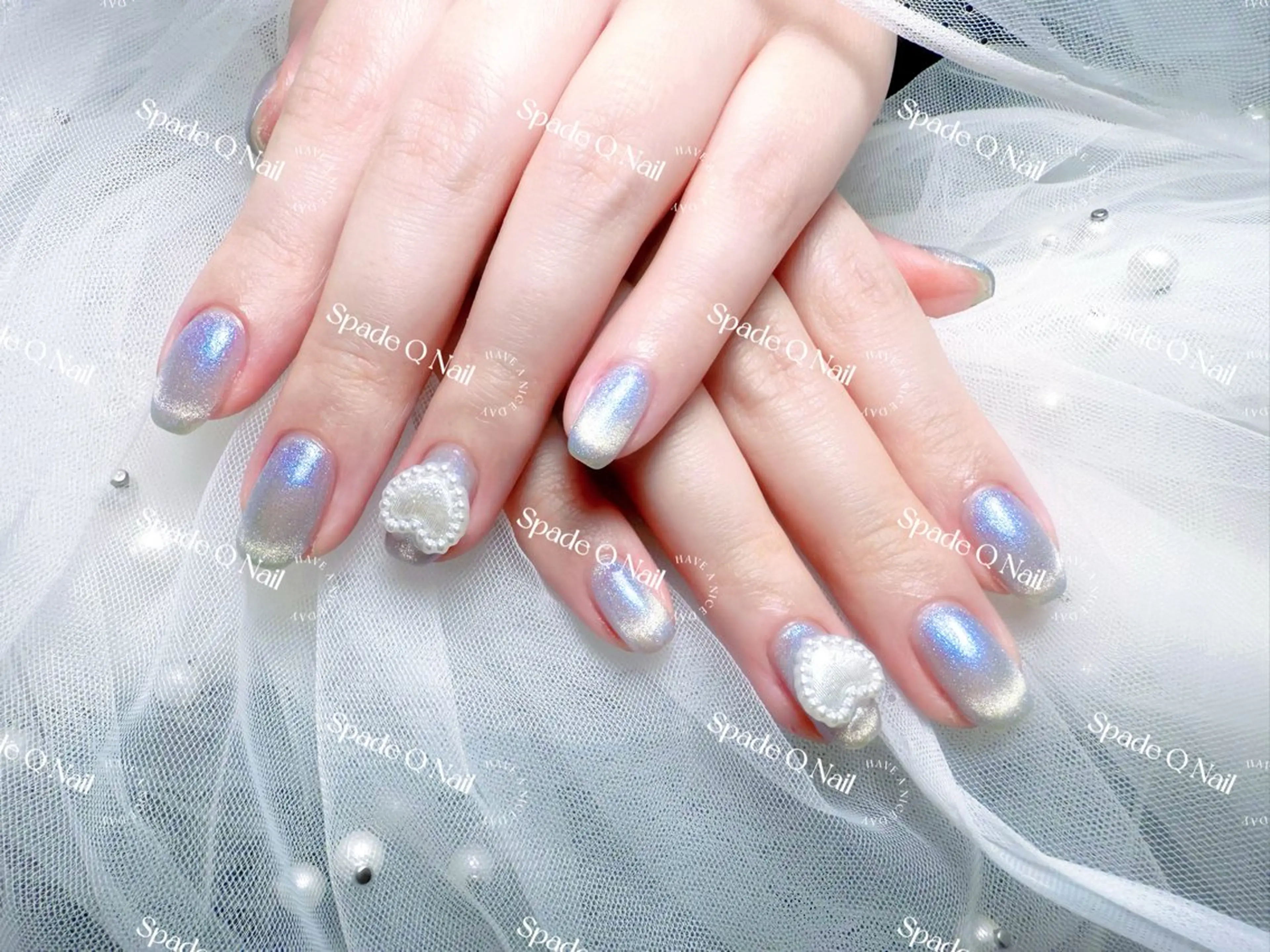 ネイル フレンチネイル マグネットネイル オフィスネイル シンプルネイル ハンドネイル ハンドケア Spade Q Trainingのネイルデザイン