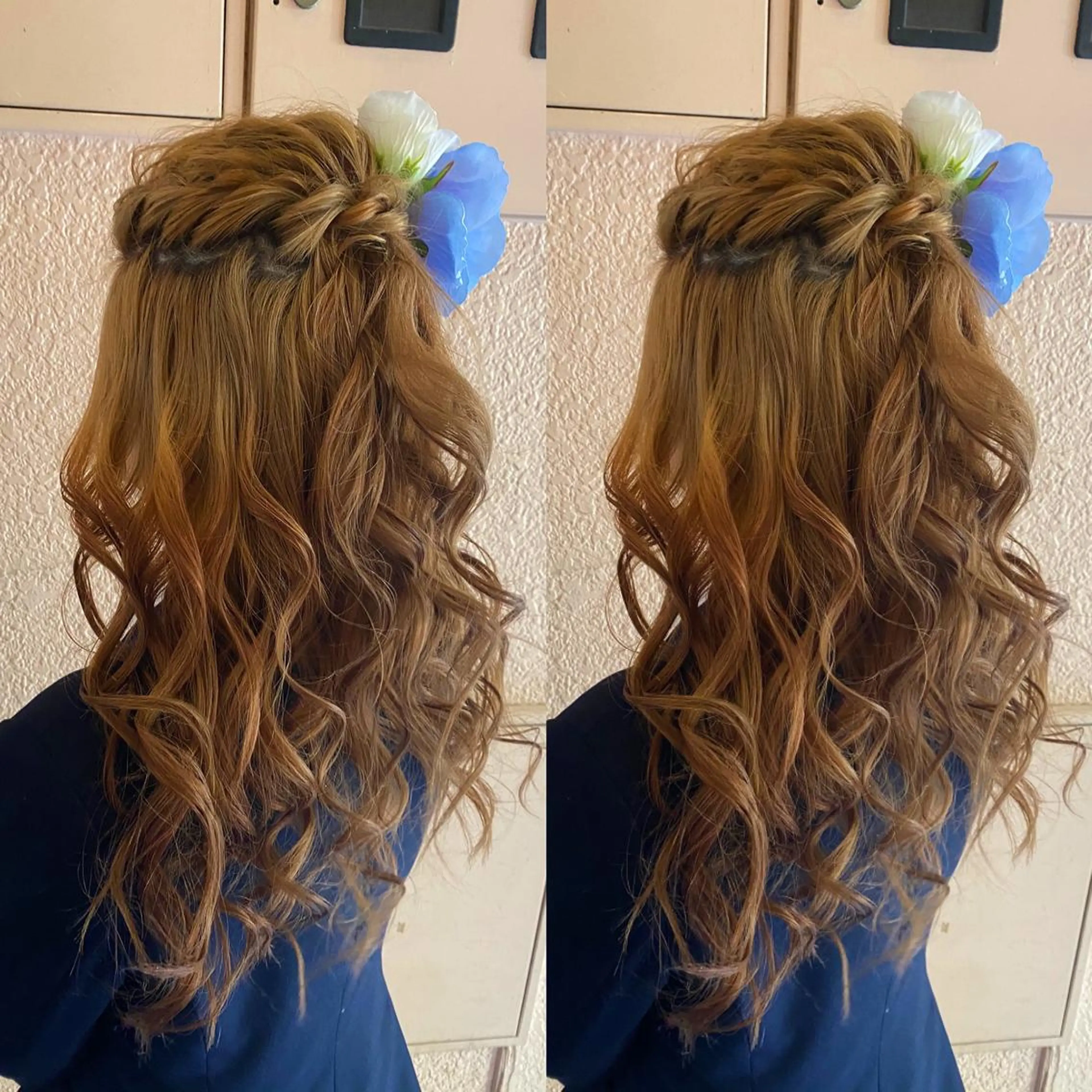 ロング カラー ヘアアレンジ 卒業式のヘアスタイル モモカ/ハイトーン /バレイヤージュのヘアスタイル