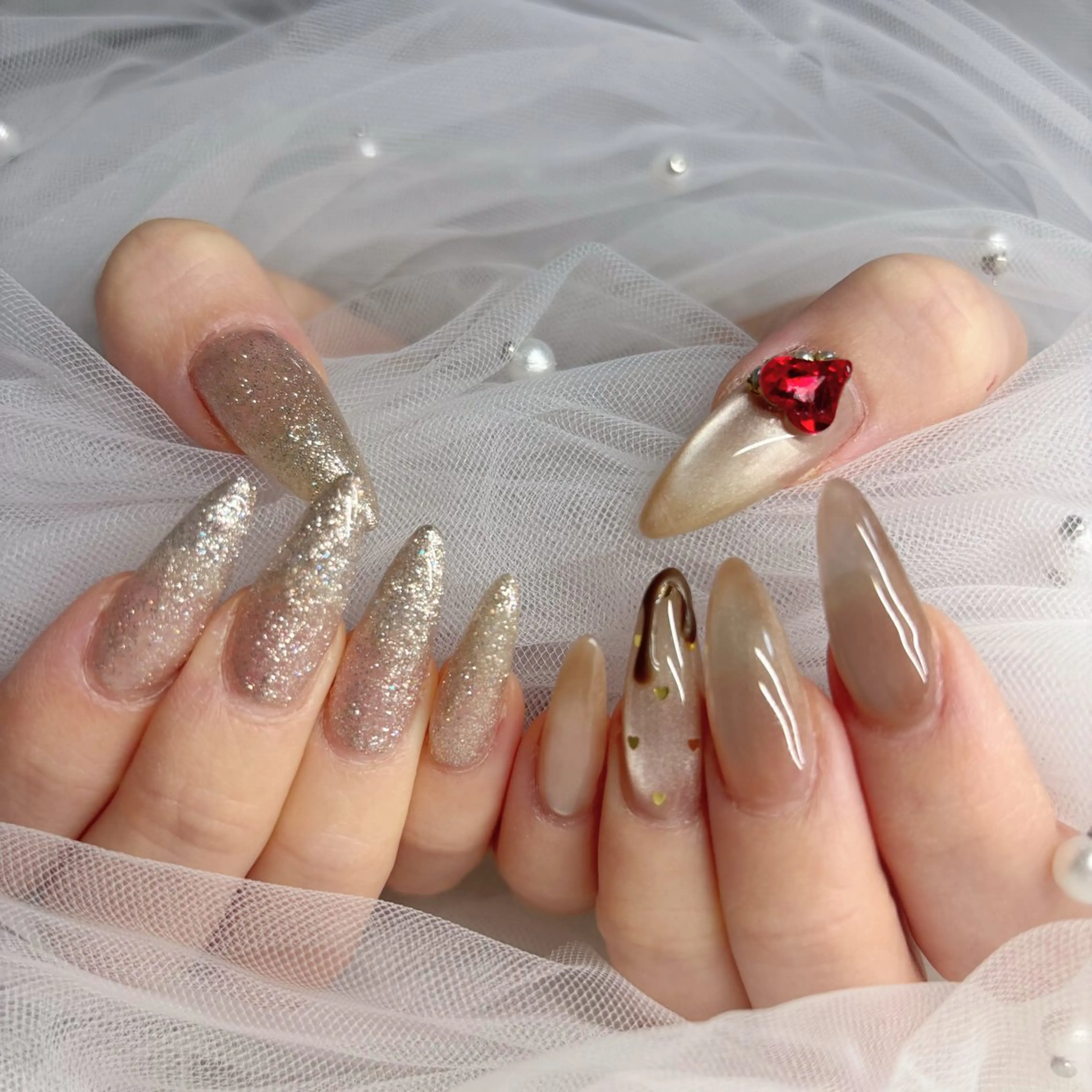 ネイル キラキラネイル ハンドネイル Yappy kurumiのネイルデザイン