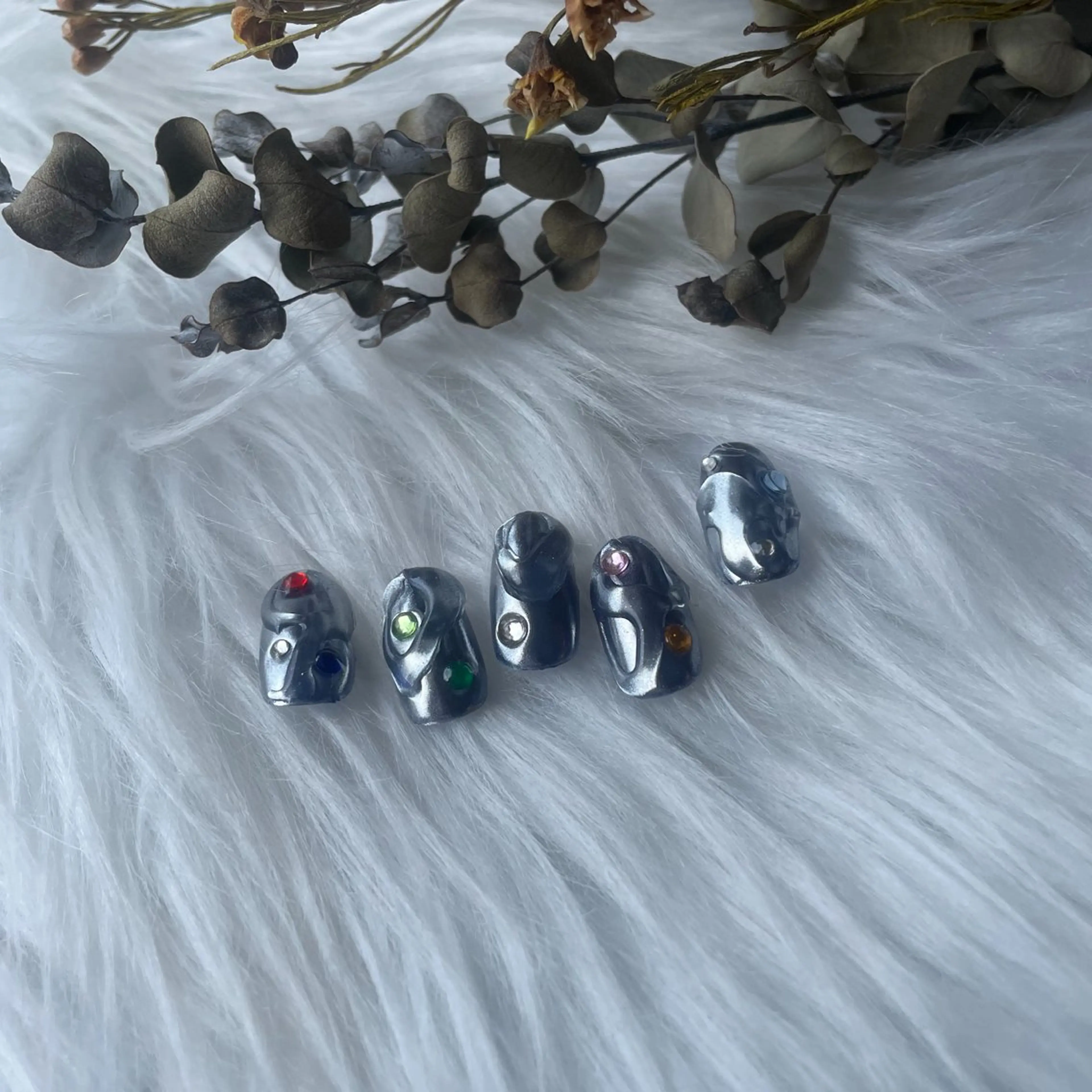 ネイル ブルー フレンチネイル キラキラネイル マグネットネイル ミラーネイル ハンドネイル timtam --sakiのネイルデザイン