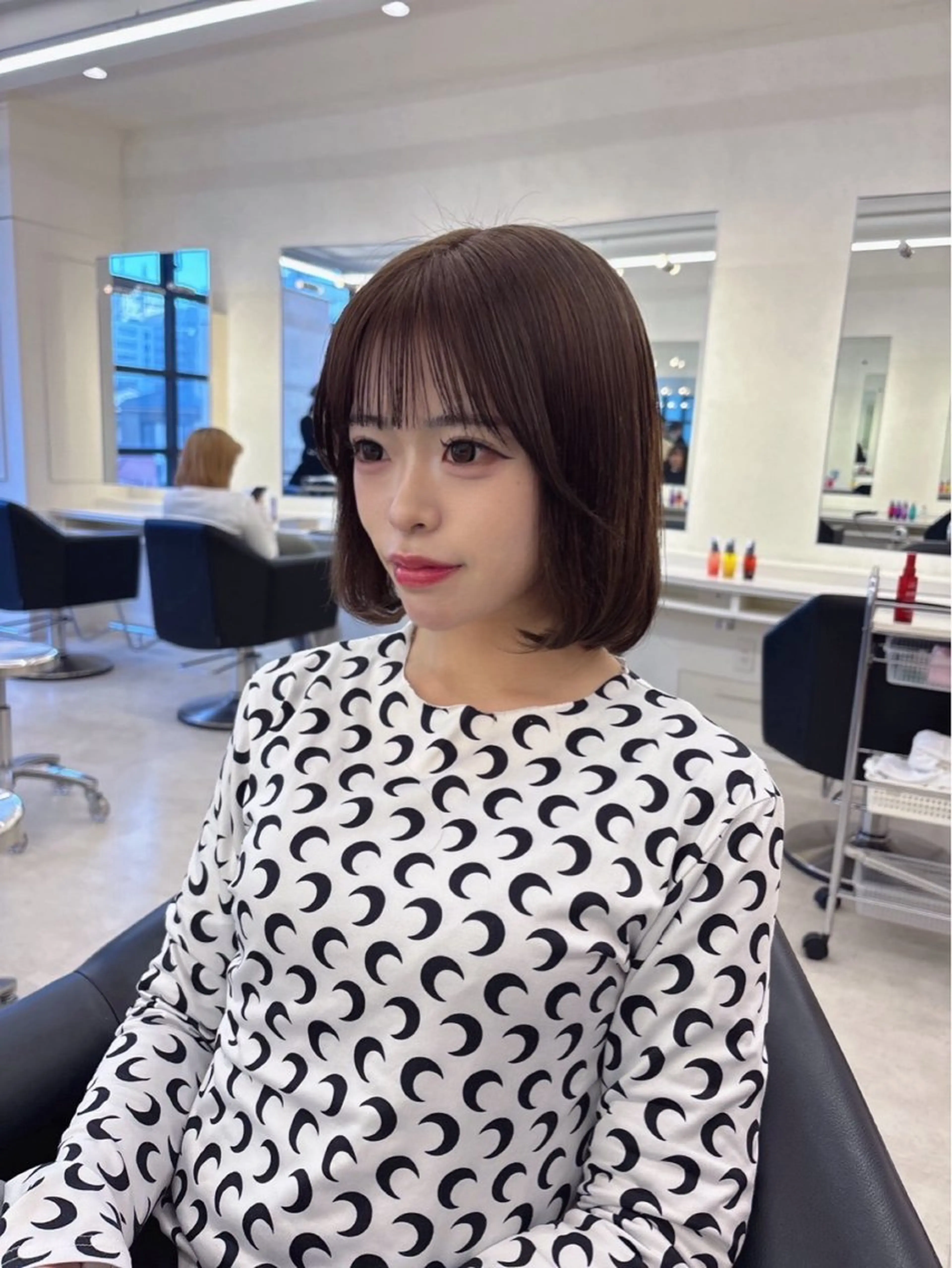 ミディアム カラー ヘアカラー ParveMix 楠本結菜のヘアスタイル