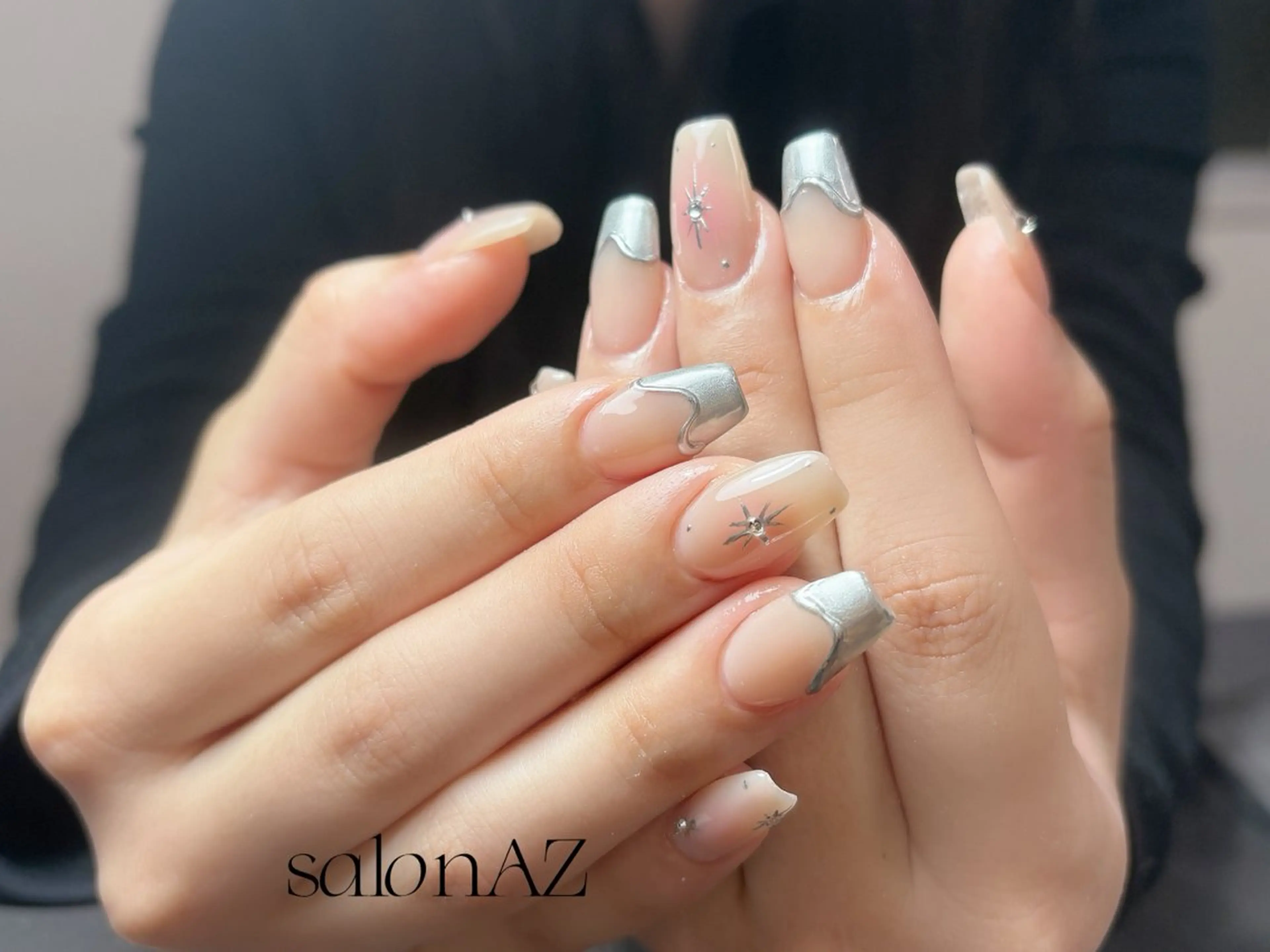 ネイル 桜ネイル 長さ出し フットネイル フレンチネイル ジェルネイル salon AZのネイルデザイン