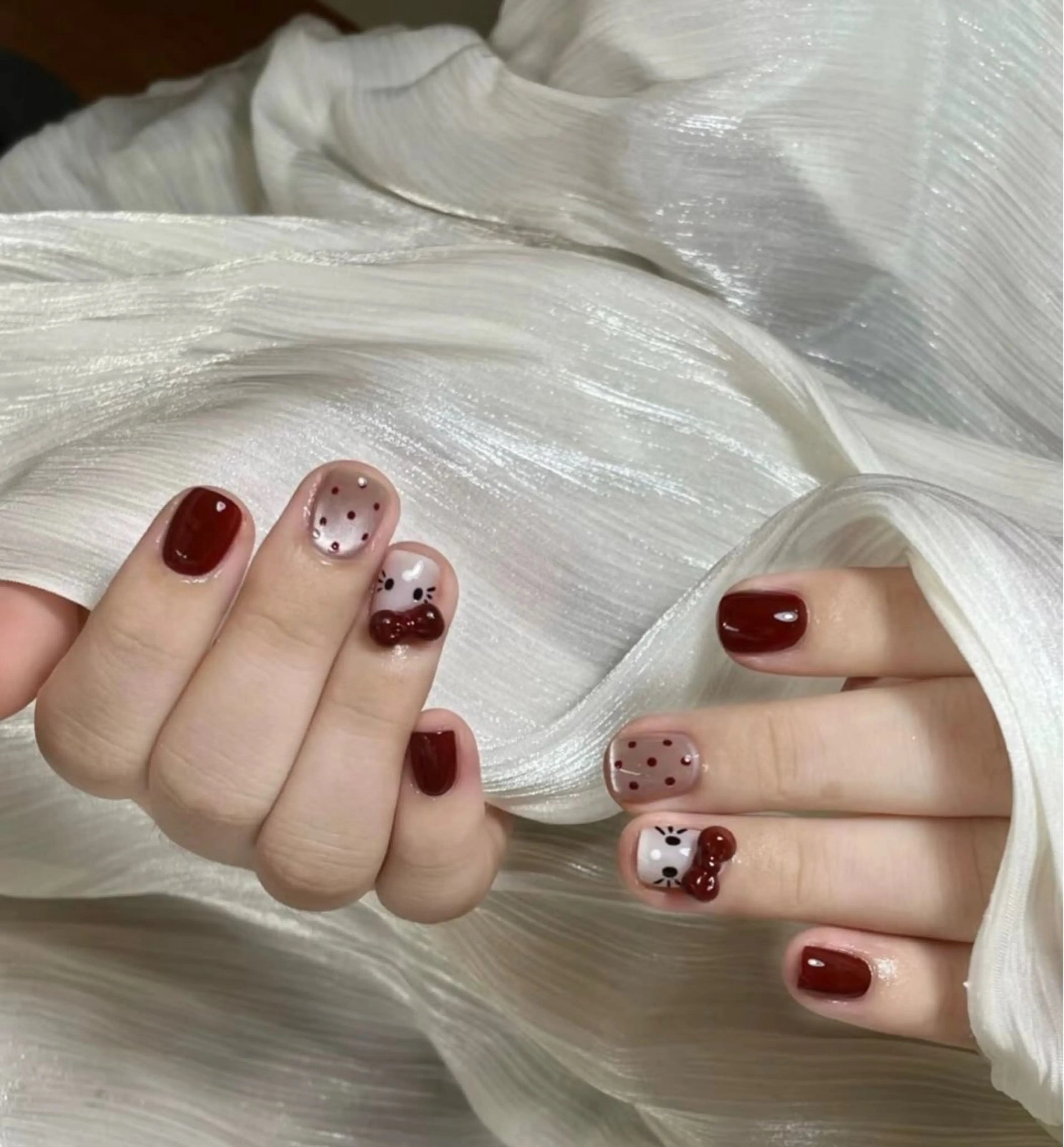 ネイル アートネイル ガーリー 韓国ネイル 持ち込み ニュアンスネイル Rin Nail 新大久保店のネイルデザイン