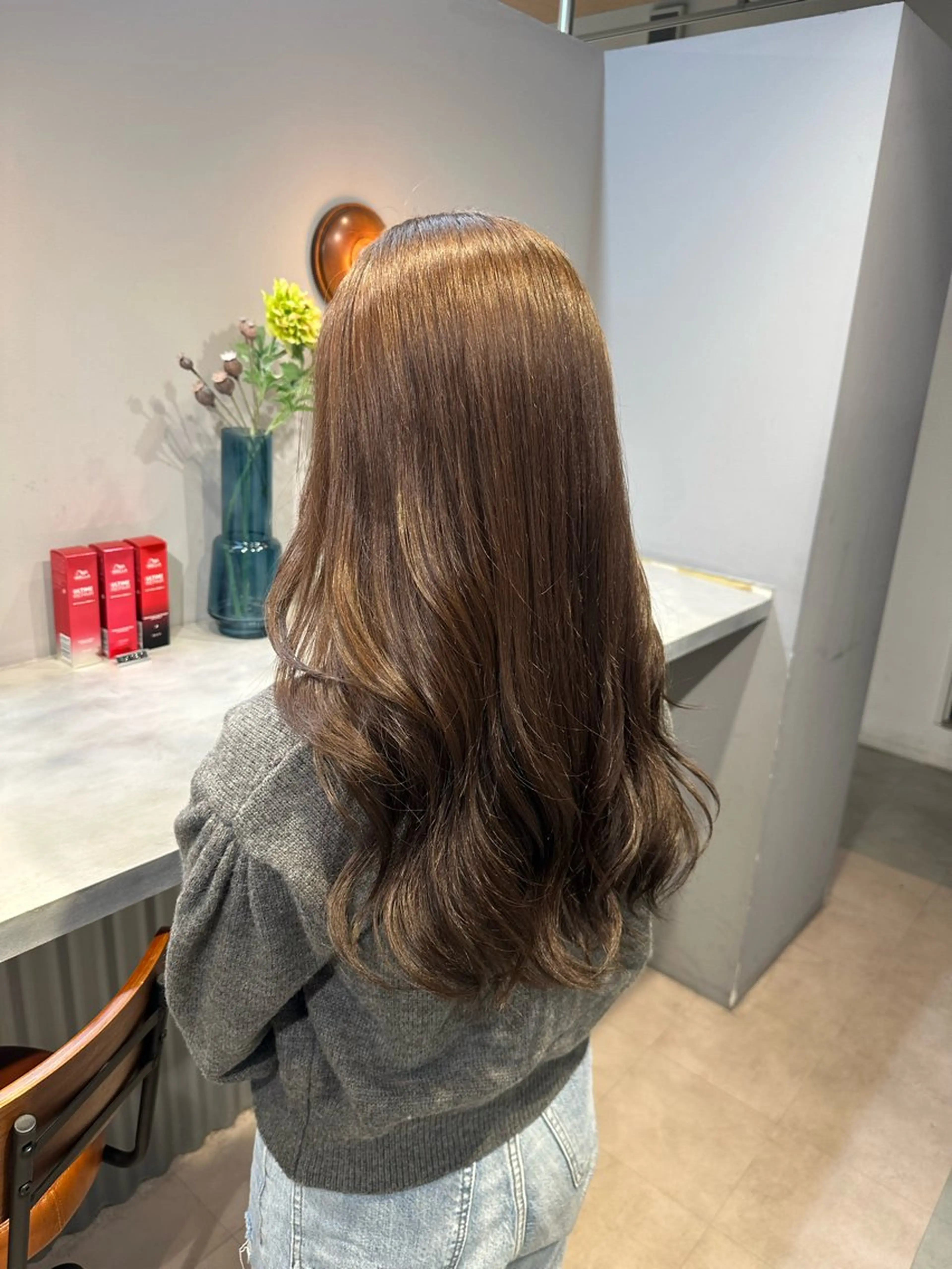 セミロング カラー ベージュカラー ブリーチ ダブルカラー ブリーチなしカラー オリーブベージュ ヘアカラー トリートメント 💖ハイライト/ハイ トーン💖MIKIのヘアスタイル