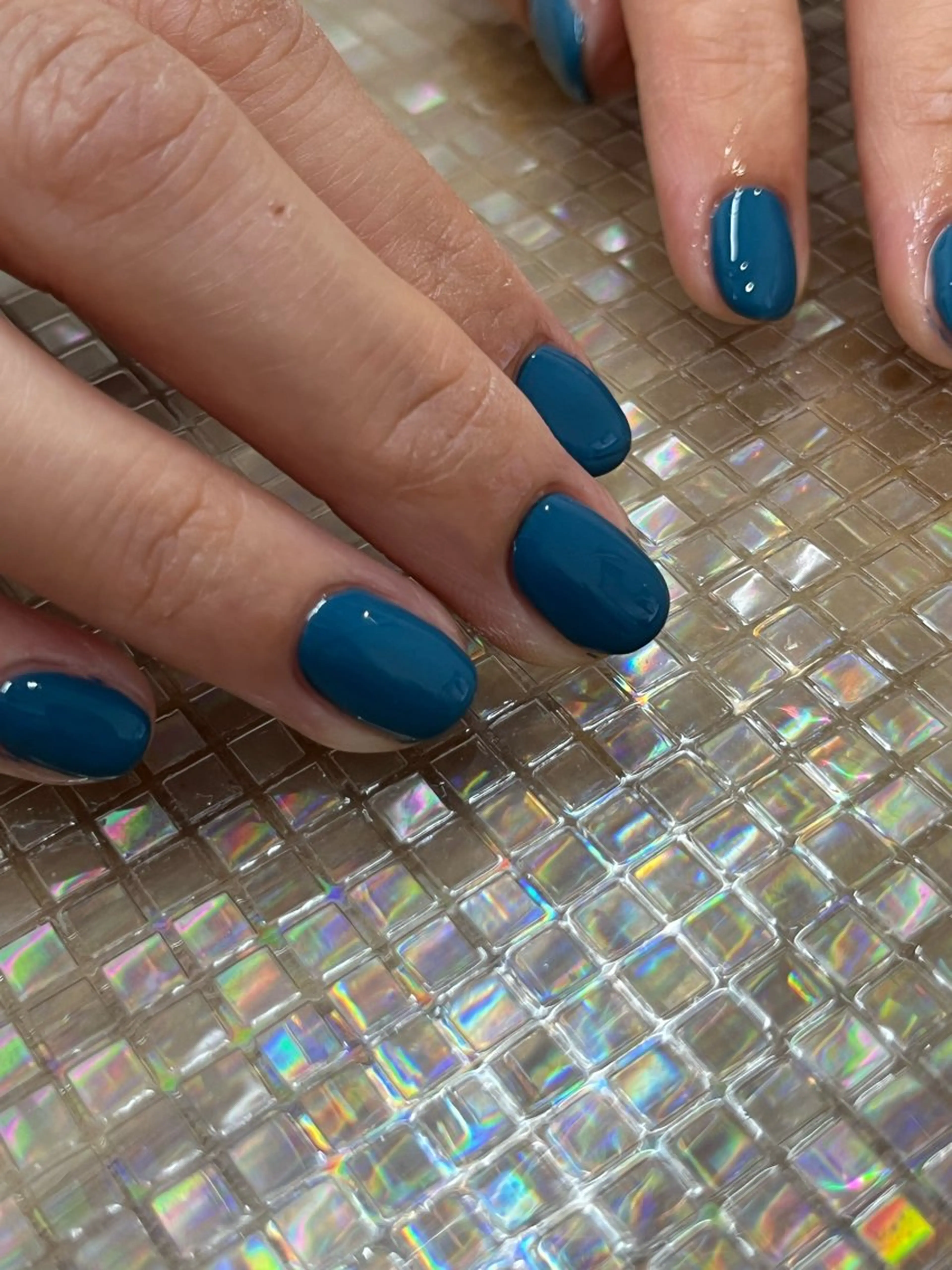 ネイル ブルー ワンカラーネイル nail room douce所属・nail room douceのネイルデザイン