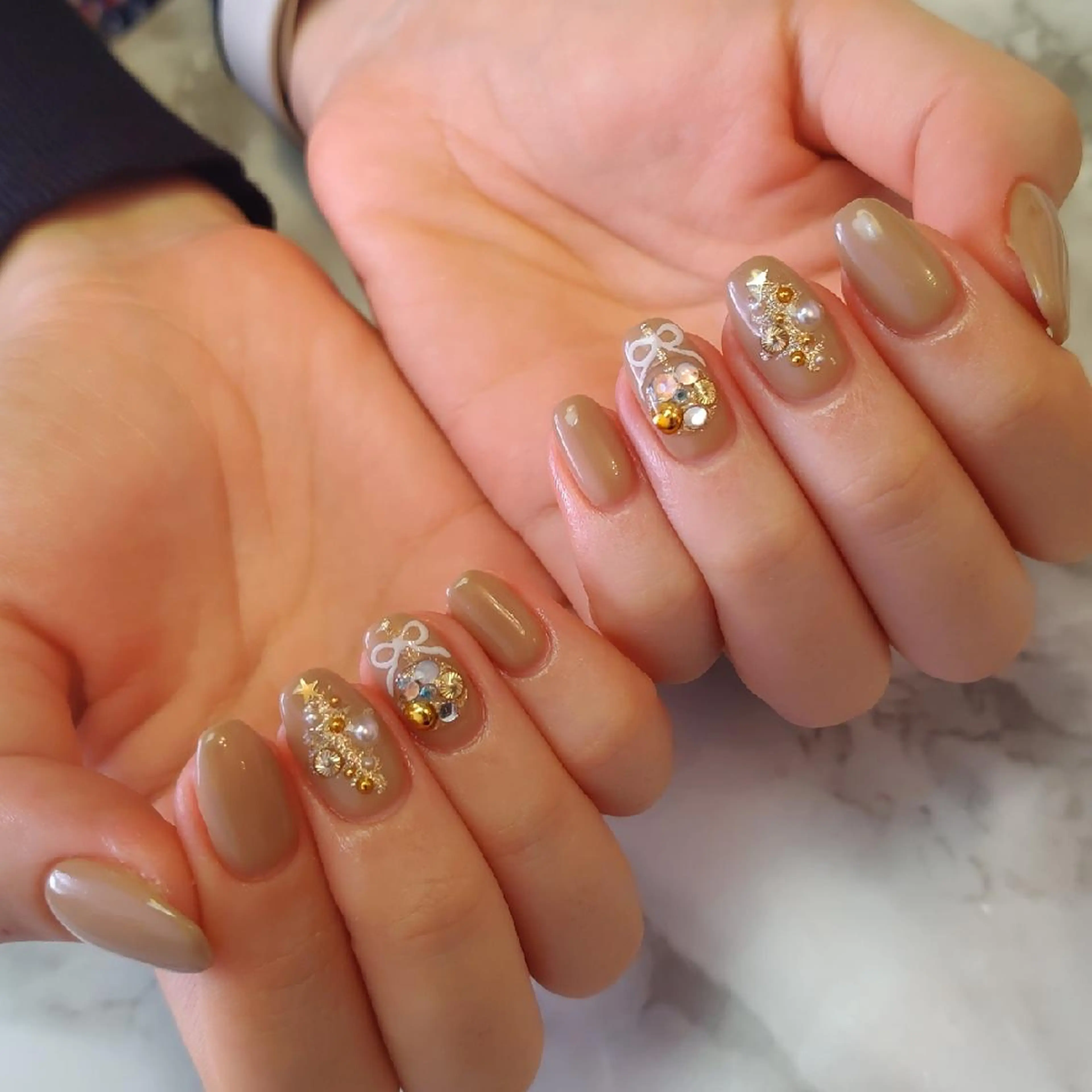 ネイル 冬ネイル クリスマス ジェヌインネイル 河内のネイルデザイン