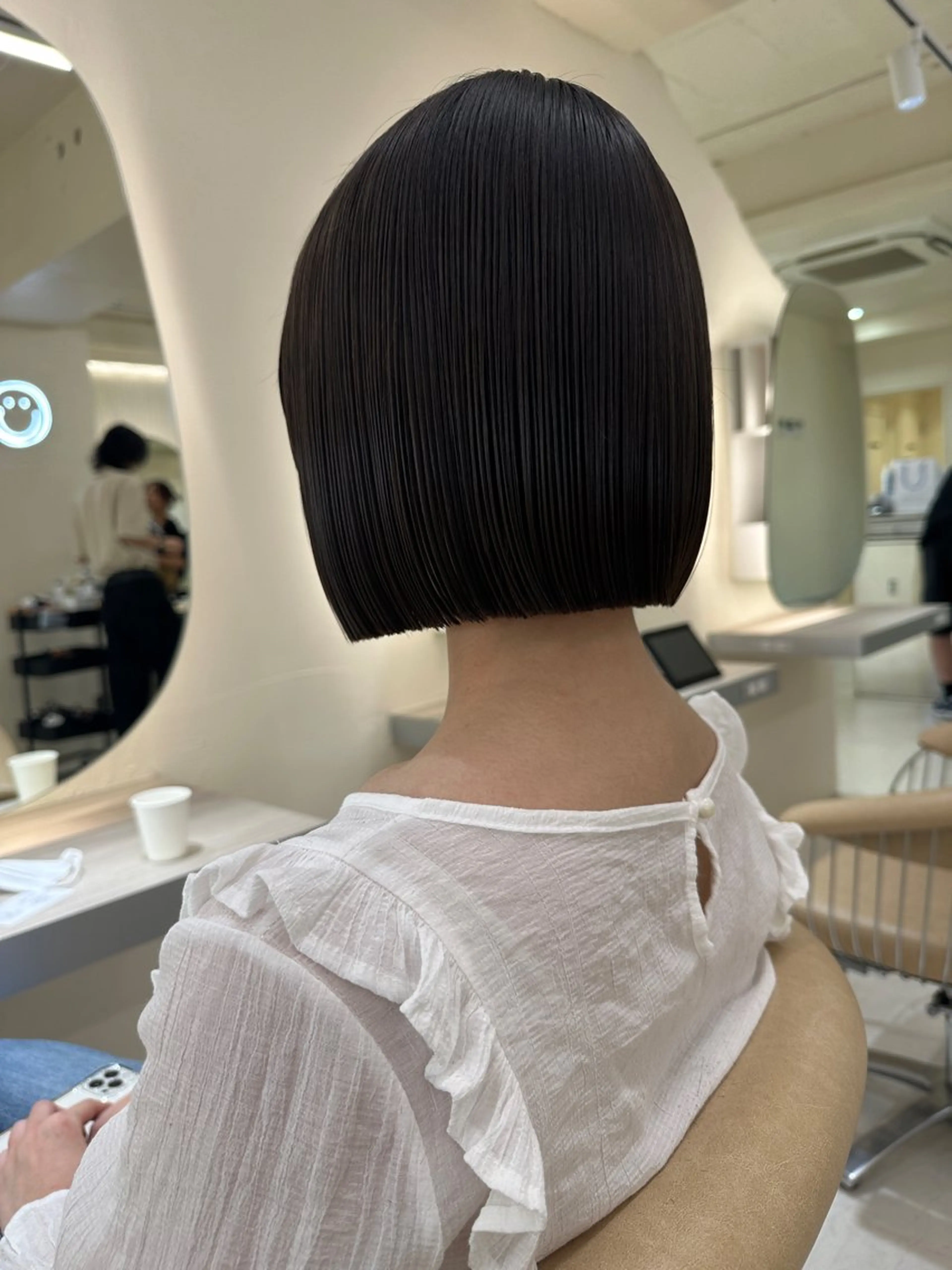 ミディアム カラー カット ヘアカラー トリートメント 韓国ボブ＆顔まわり レイヤー♡TOMOEのヘアスタイル