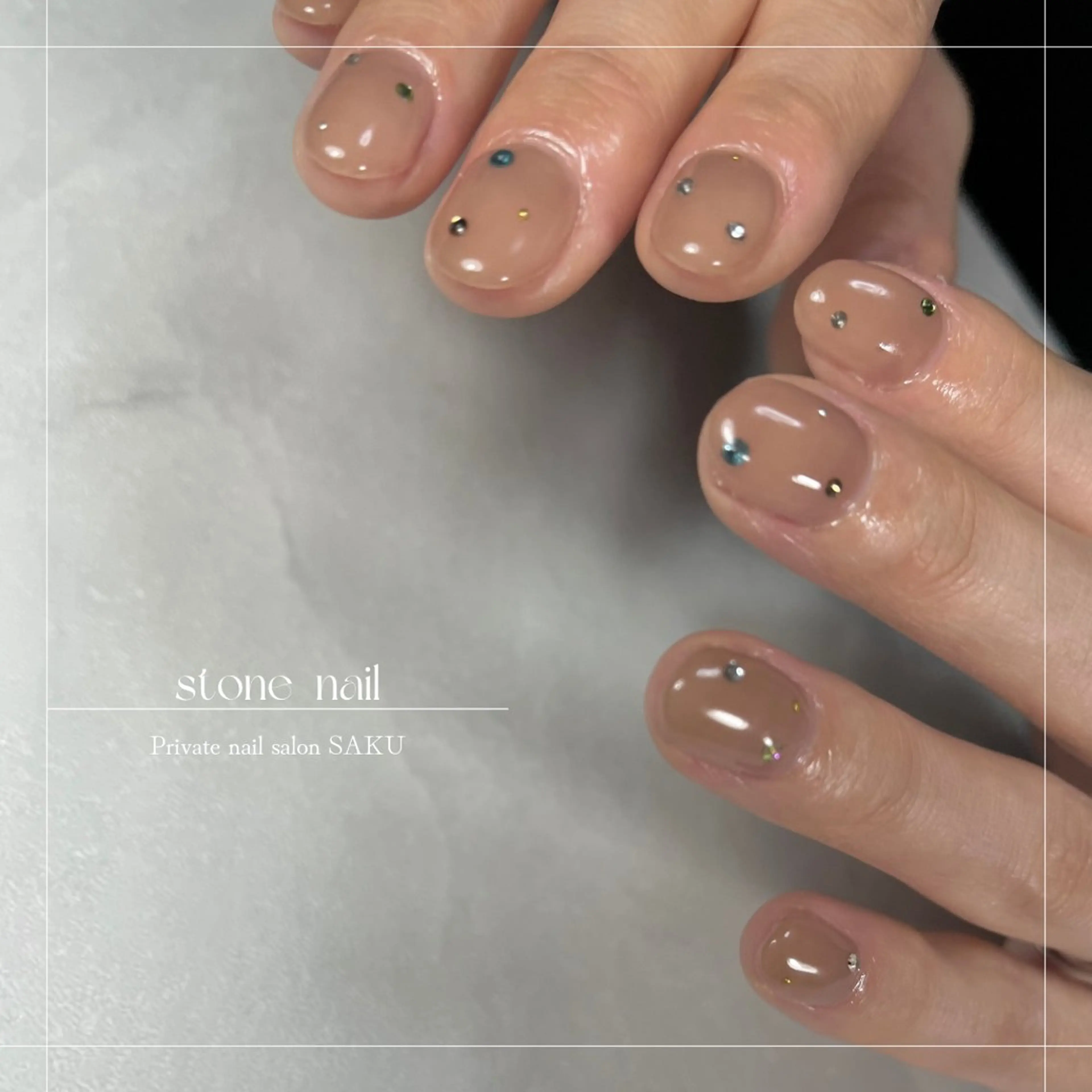 ネイル ストーンネイル ハンドネイル SAKU  nail[サクネイル]所属・SAKU nail 作島茜のネイルデザイン
