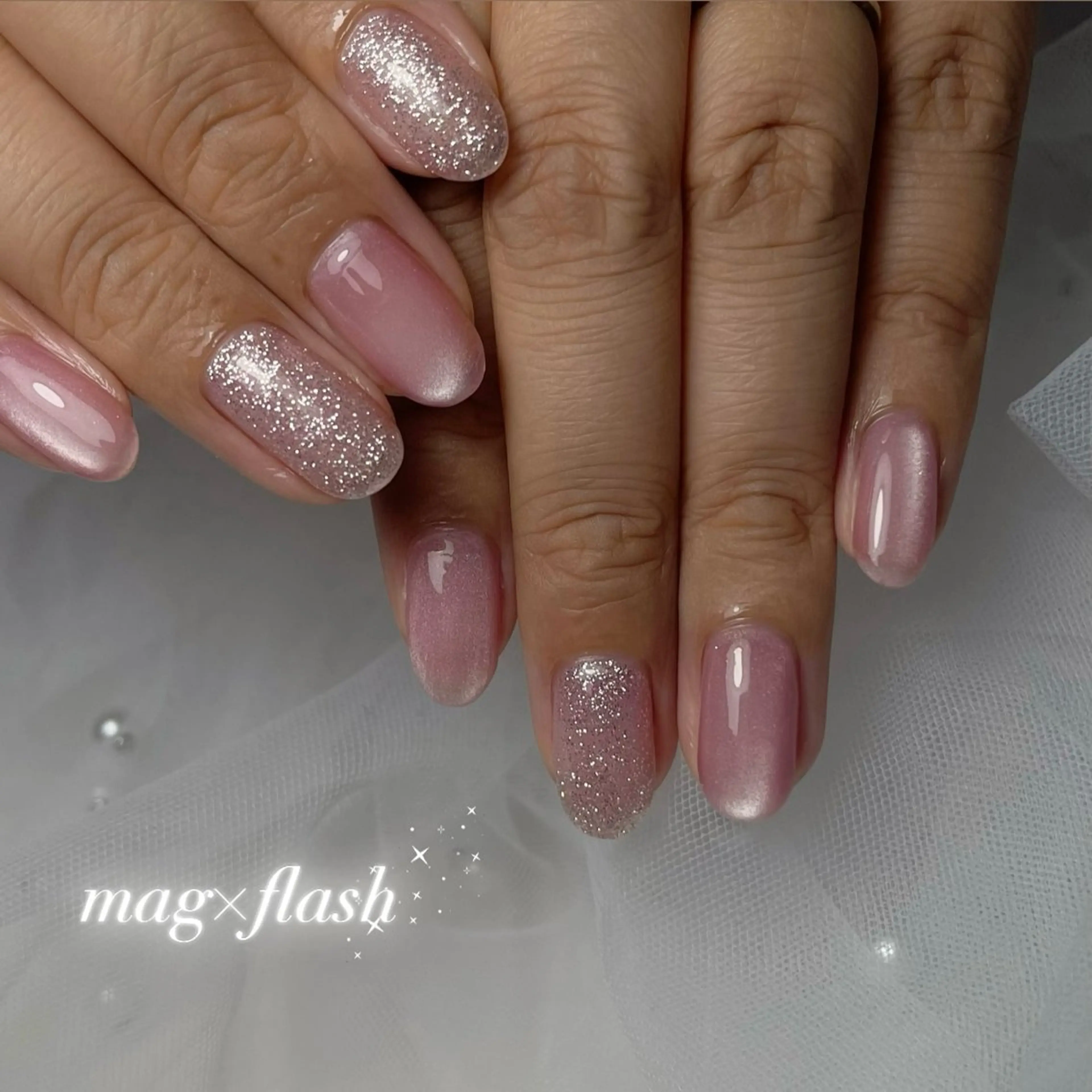 ネイル 長さ出し フラッシュネイル ジェルネイル 韓国ネイル マグネットネイル ハンドネイル RE SALONのネイルデザイン