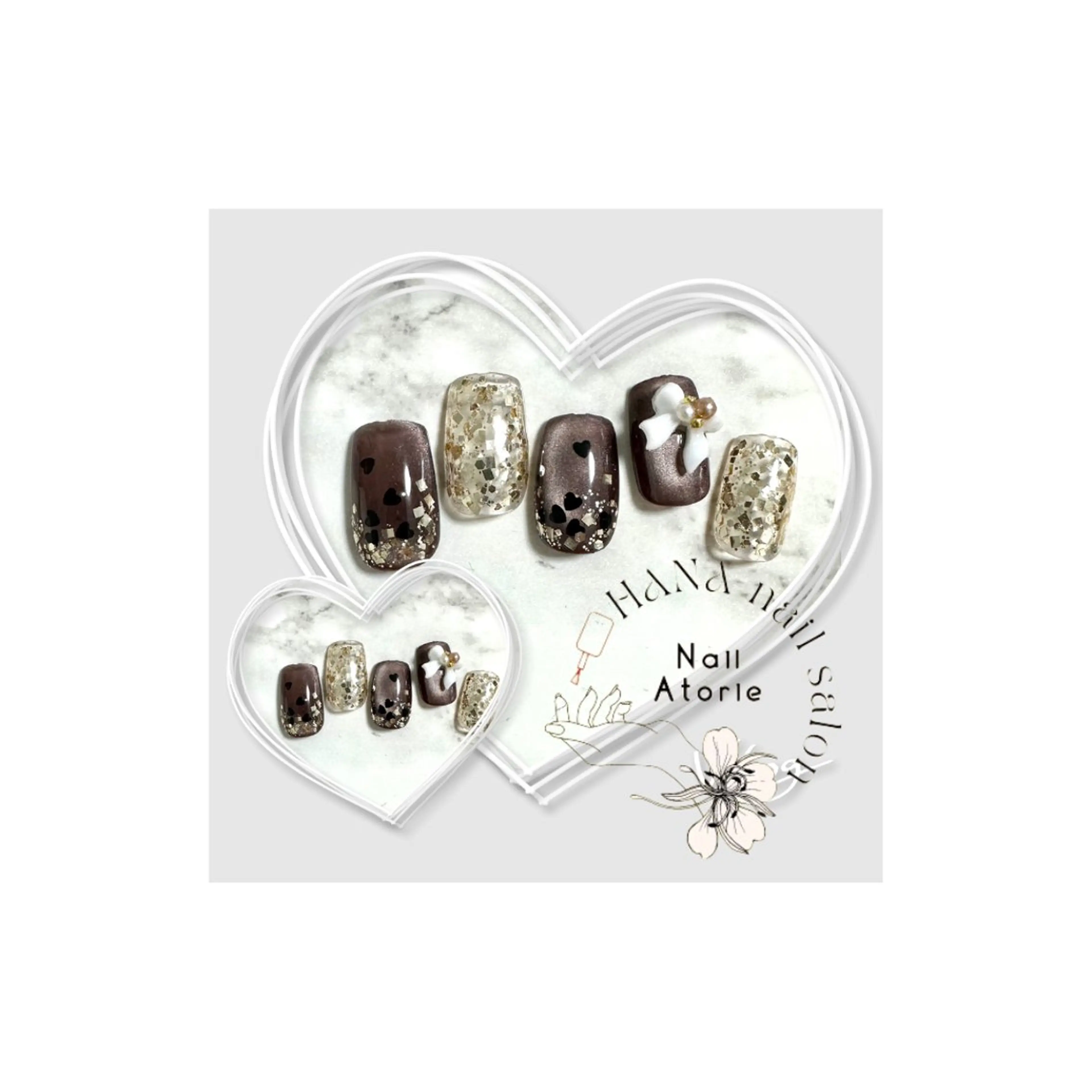 ネイル ハート マグネットネイル HaNA 　nail salonのネイルデザイン