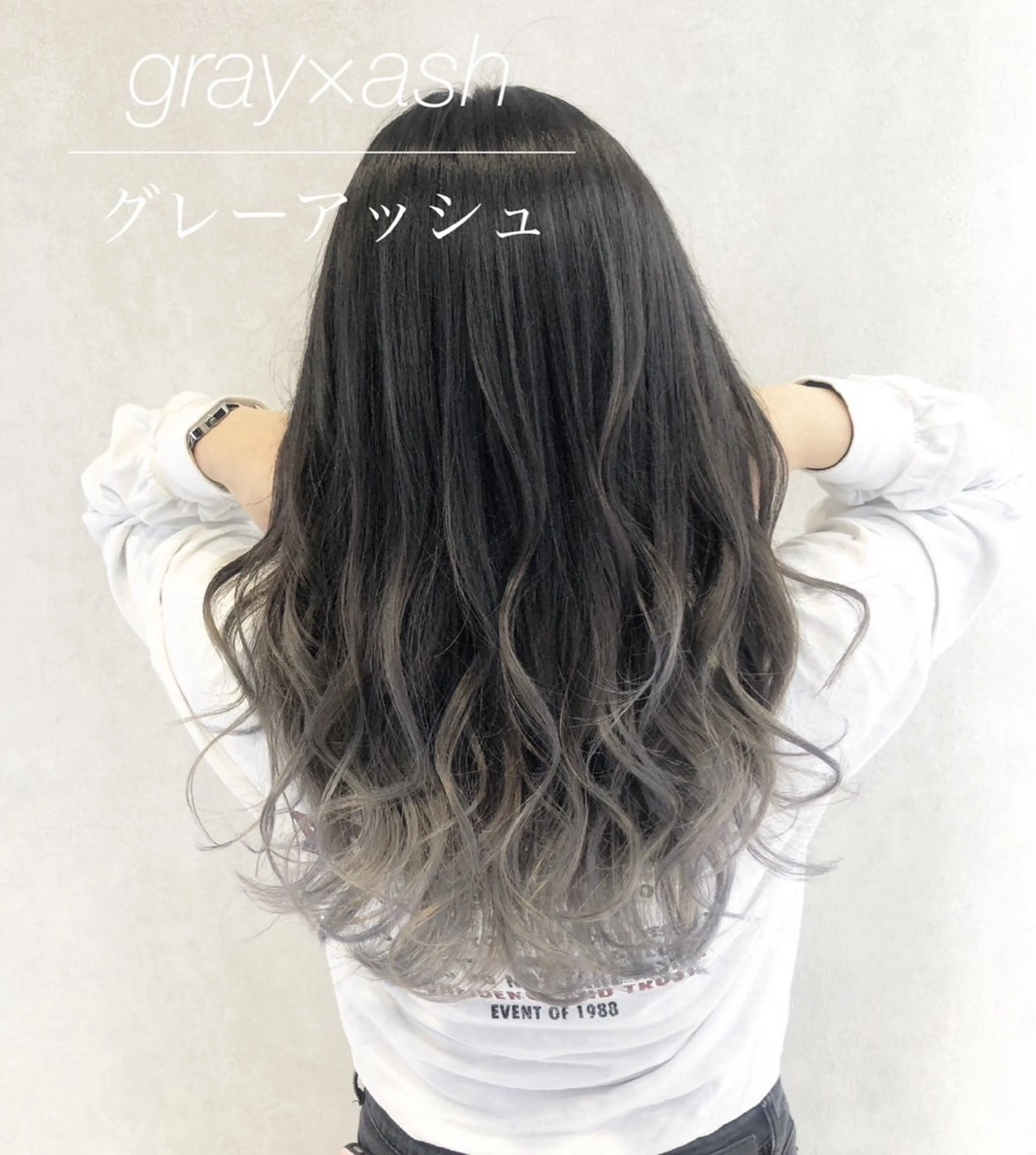 セミロング カラー アッシュ グラデーションカラー ハイトーンカラー エクステ 代表/七瀬/ギャル/ シールエクステ/渋谷のヘアスタイル