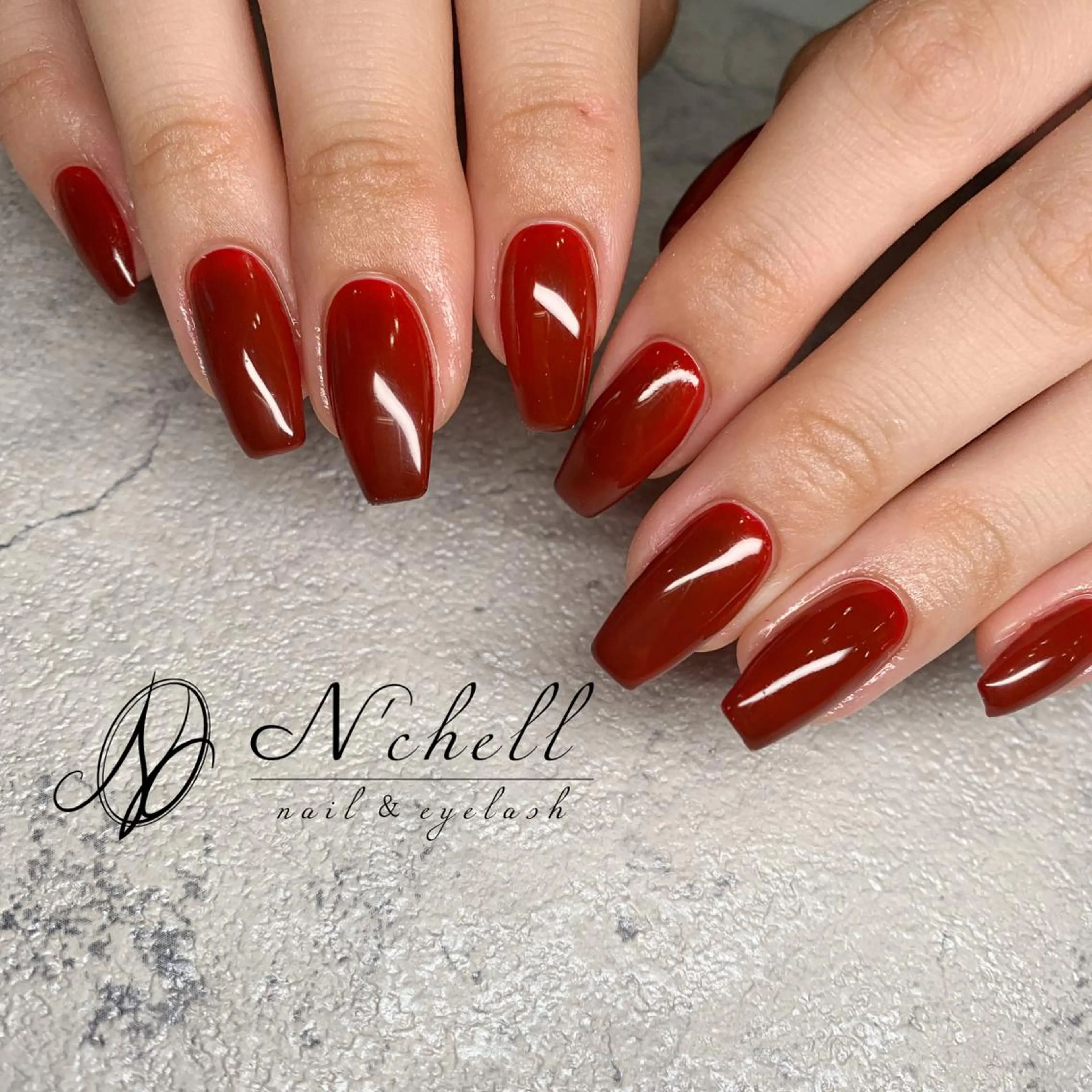 ネイル ボルドー ハンドネイル Nailist Minekiのネイルデザイン