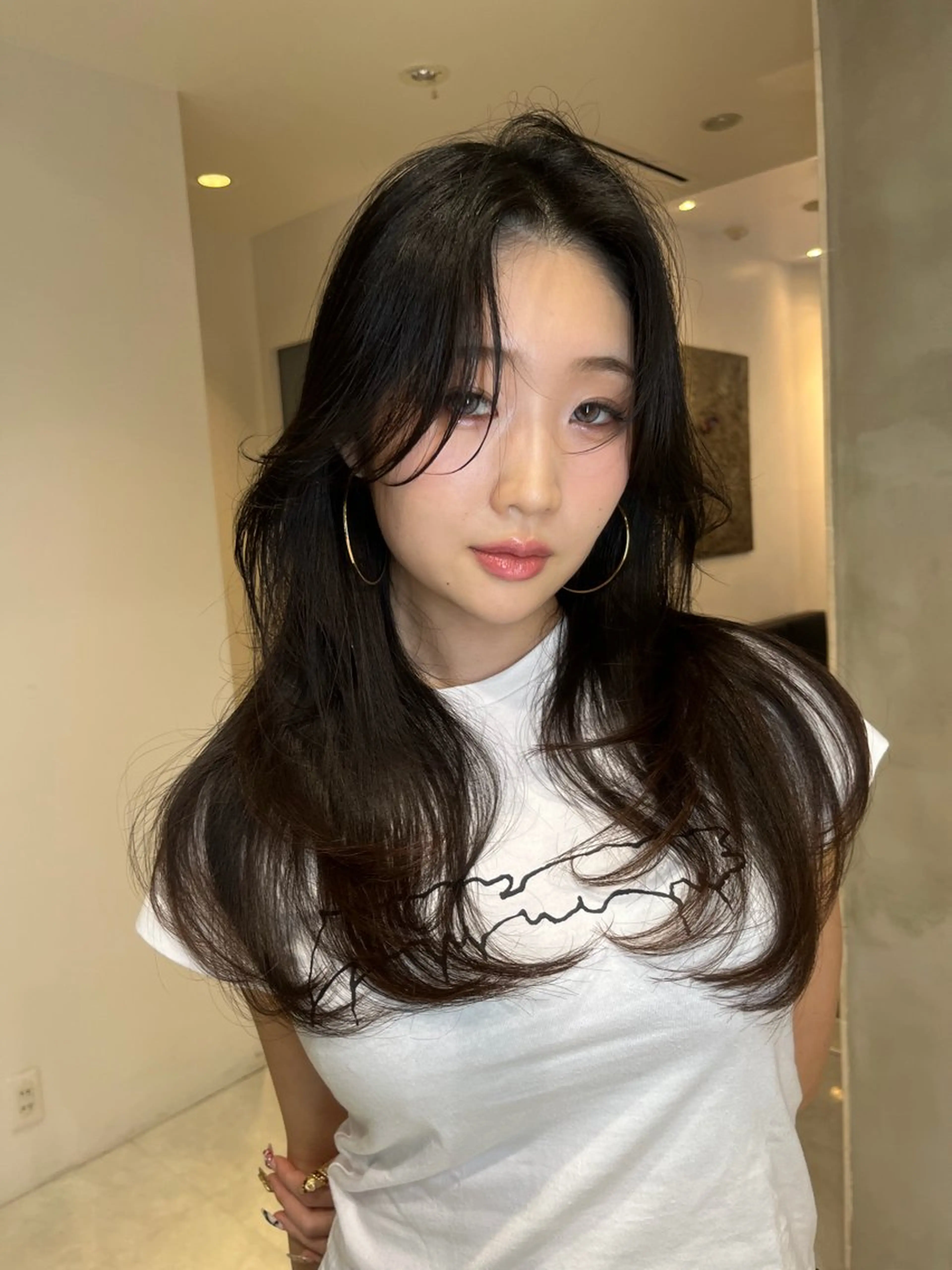 ロング カット トリートメント 海野翔吾🇨🇳 ワンホンレイヤーのヘアスタイル