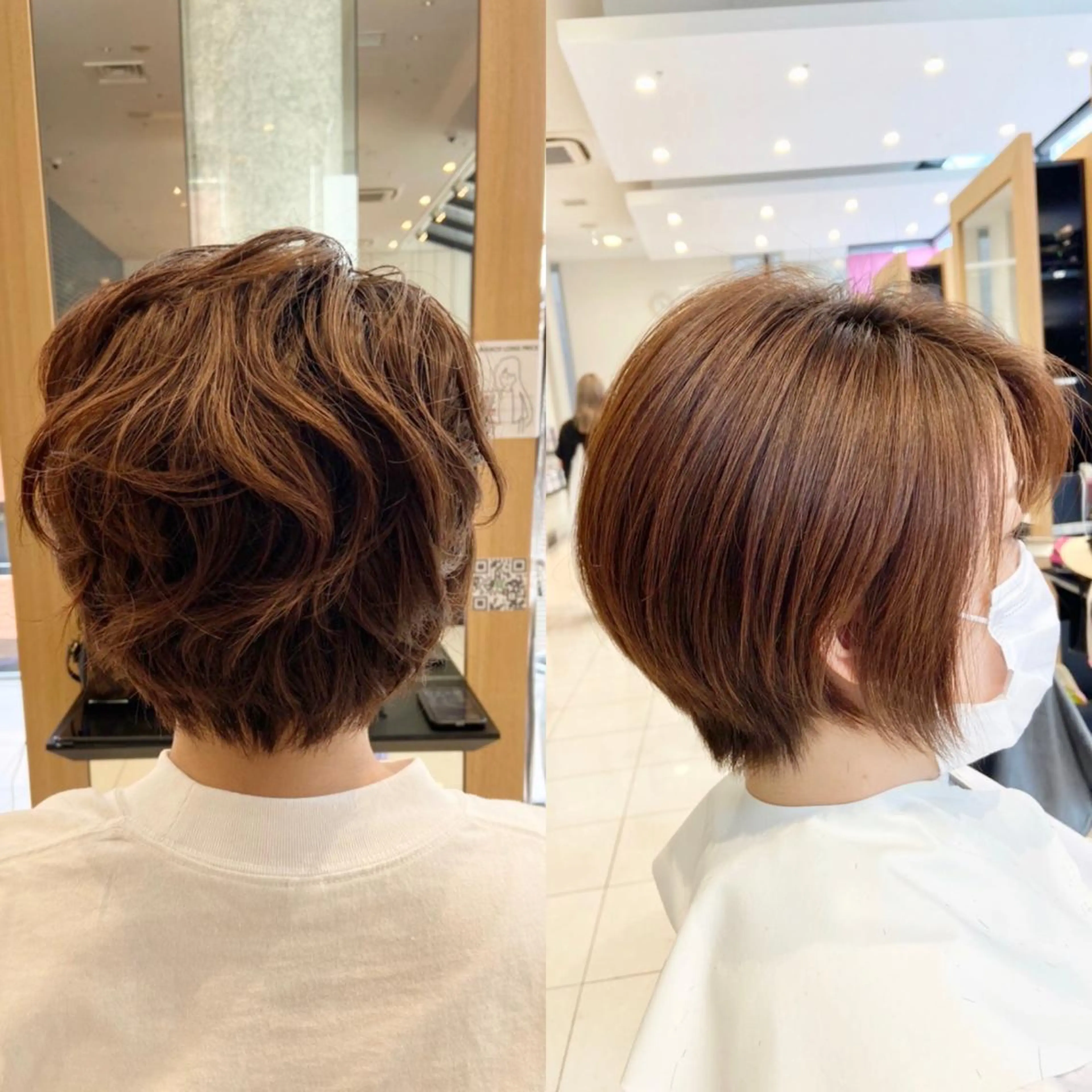 ショート くせ毛 ショートヘア 酸性ストレート ショート白髪染め無料 /河瀬謙介のヘアスタイル