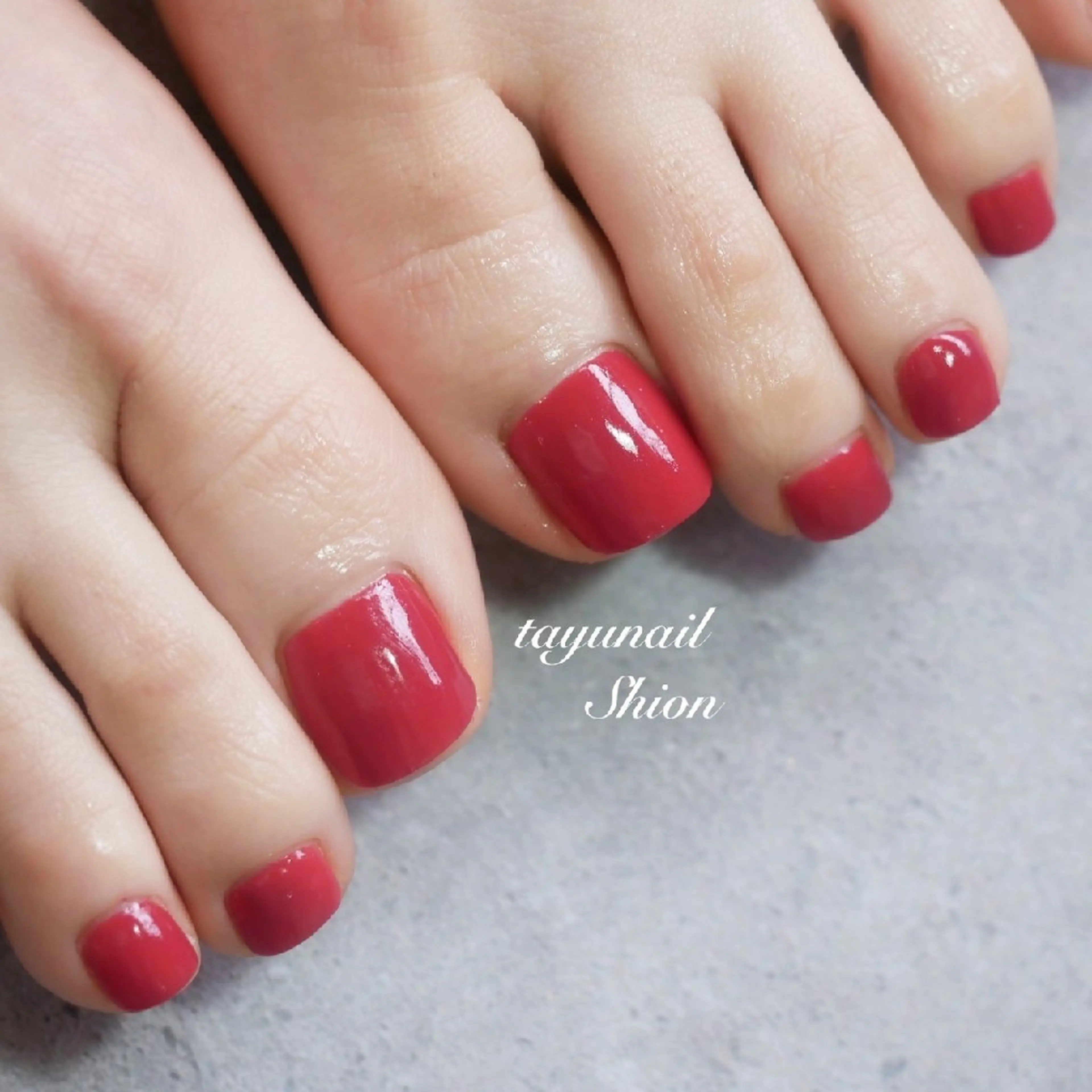 ネイル フットネイル ジェルネイル ワンカラーネイル パラジェル 冬ネイル ネイルサロン・ネイルスクール たゆnail所属・ネイルサロン 【たゆnail】のネイルデザイン