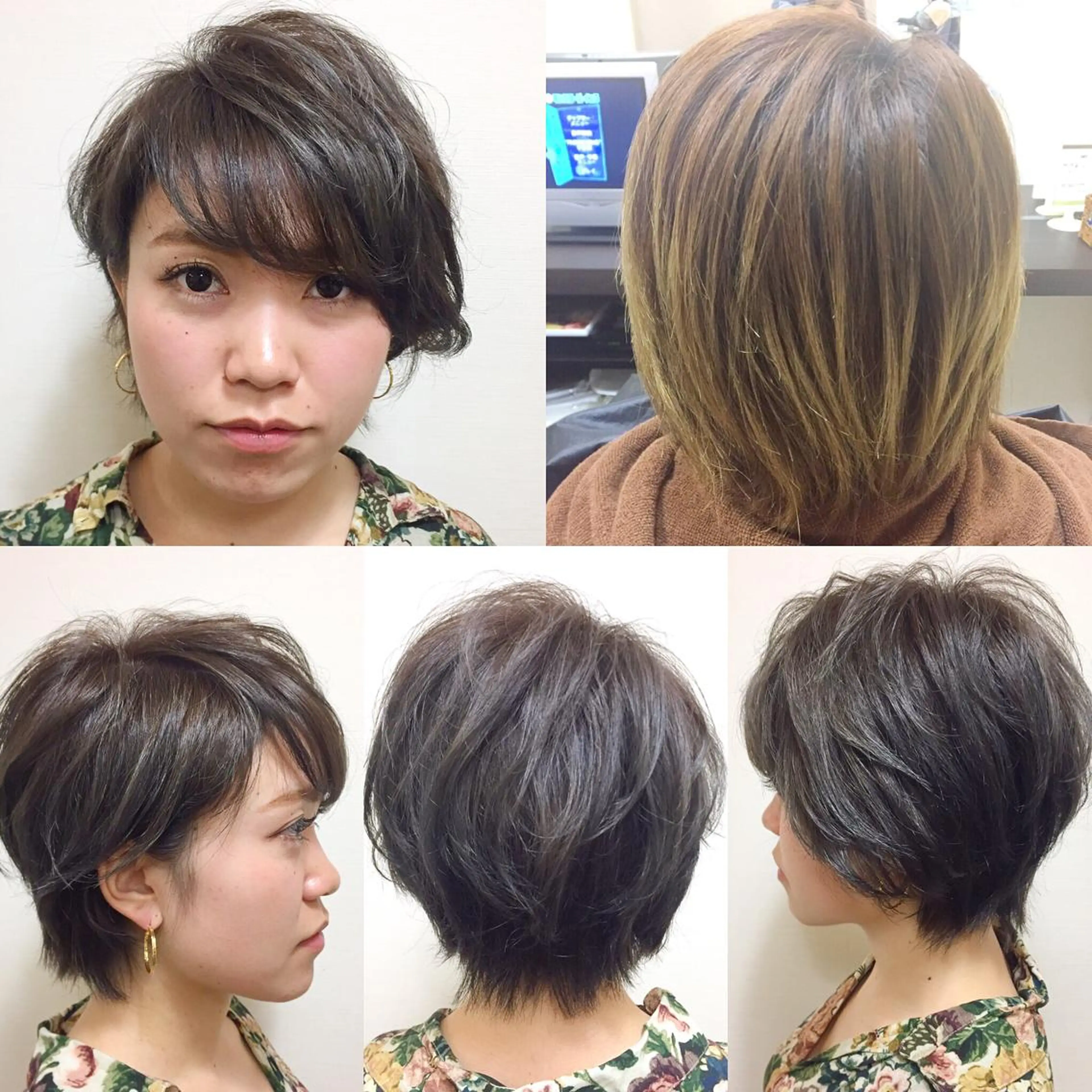 ショート カラー パーマ イルミナカラー 三橋 和希のヘアスタイル