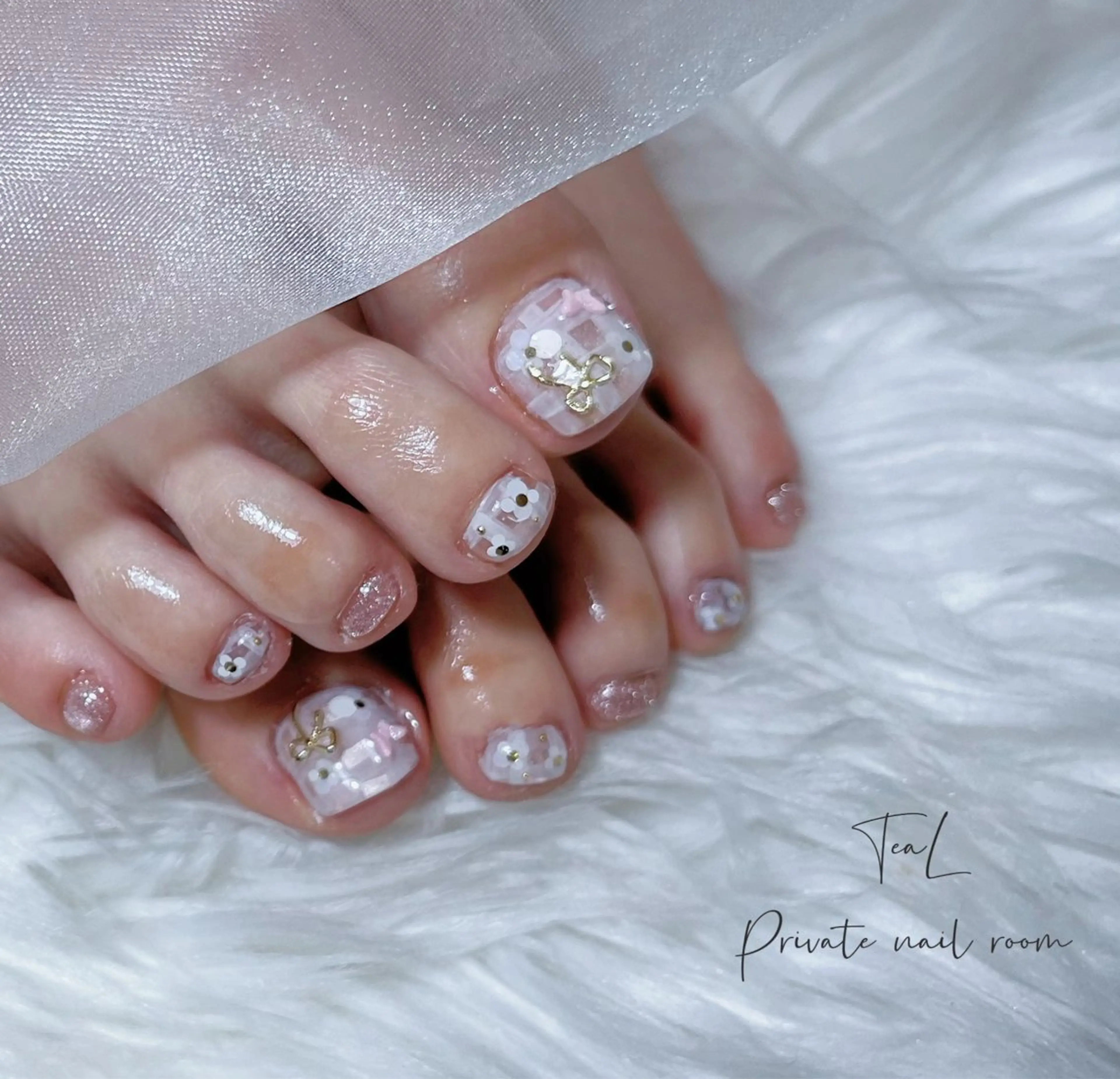 ネイル フットネイル 春ネイル フットネイル TeaL nailのネイルデザイン