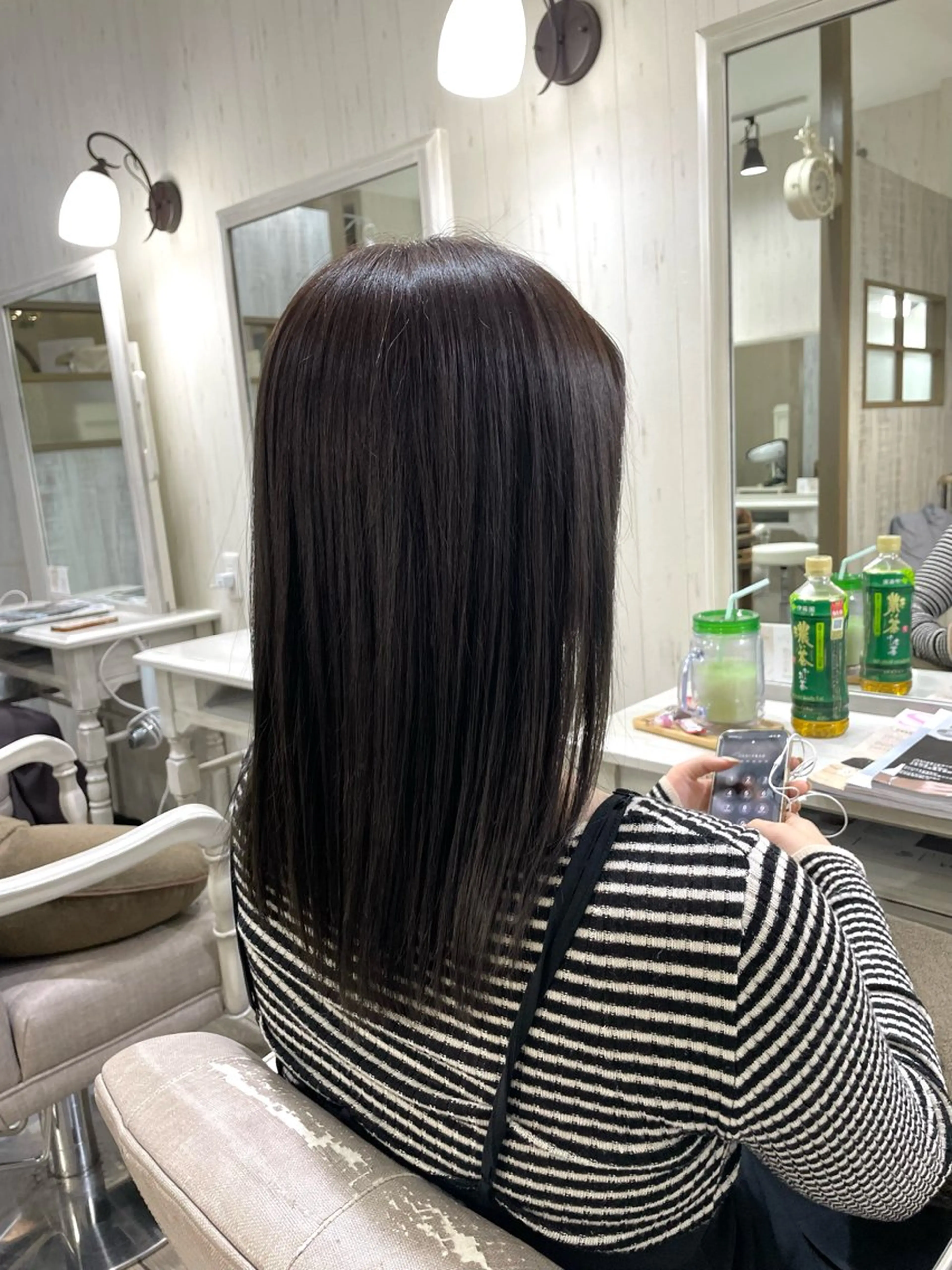 セミロング ヘアカラー トリートメント ネモトメイナ🌿‬ 今月末で退職しますのヘアスタイル
