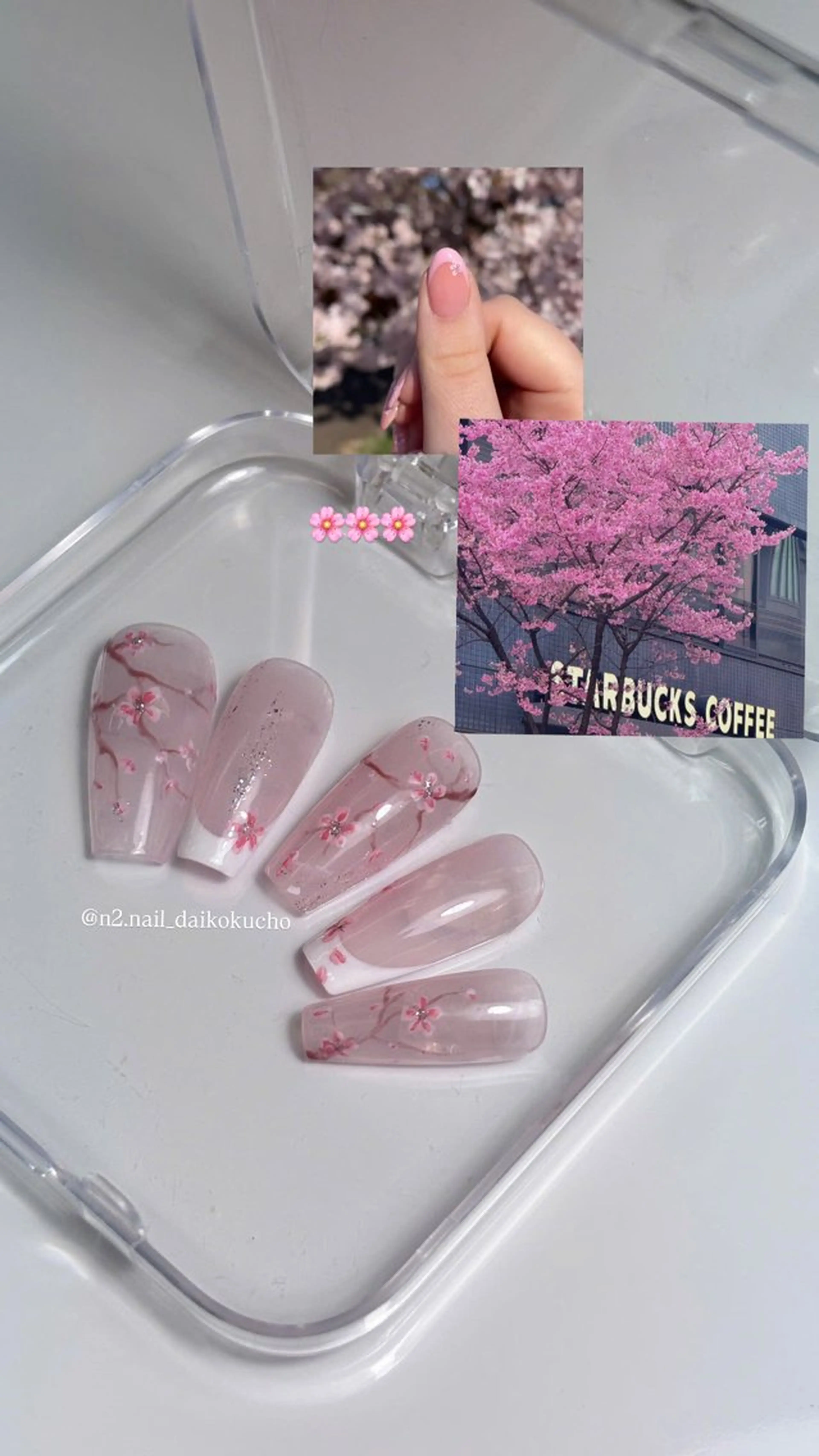 ネイル アートネイル 桜ネイル ニュアンスネイル ピンク 春ネイル N2 nailのネイルデザイン