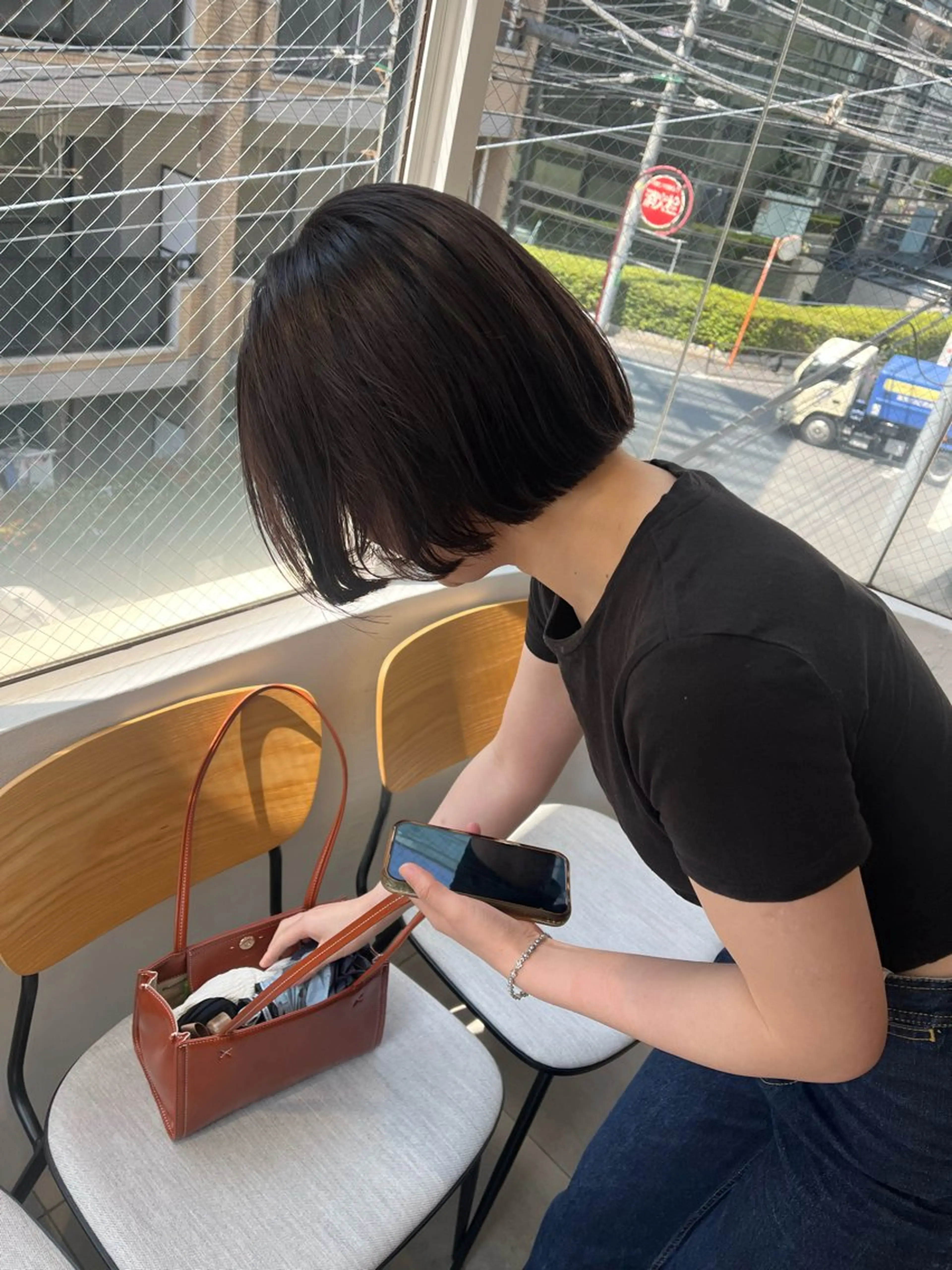 ミディアム カラー カット ヘアカラー トリートメント Kasumi | くすみブラウン×渋谷のヘアスタイル