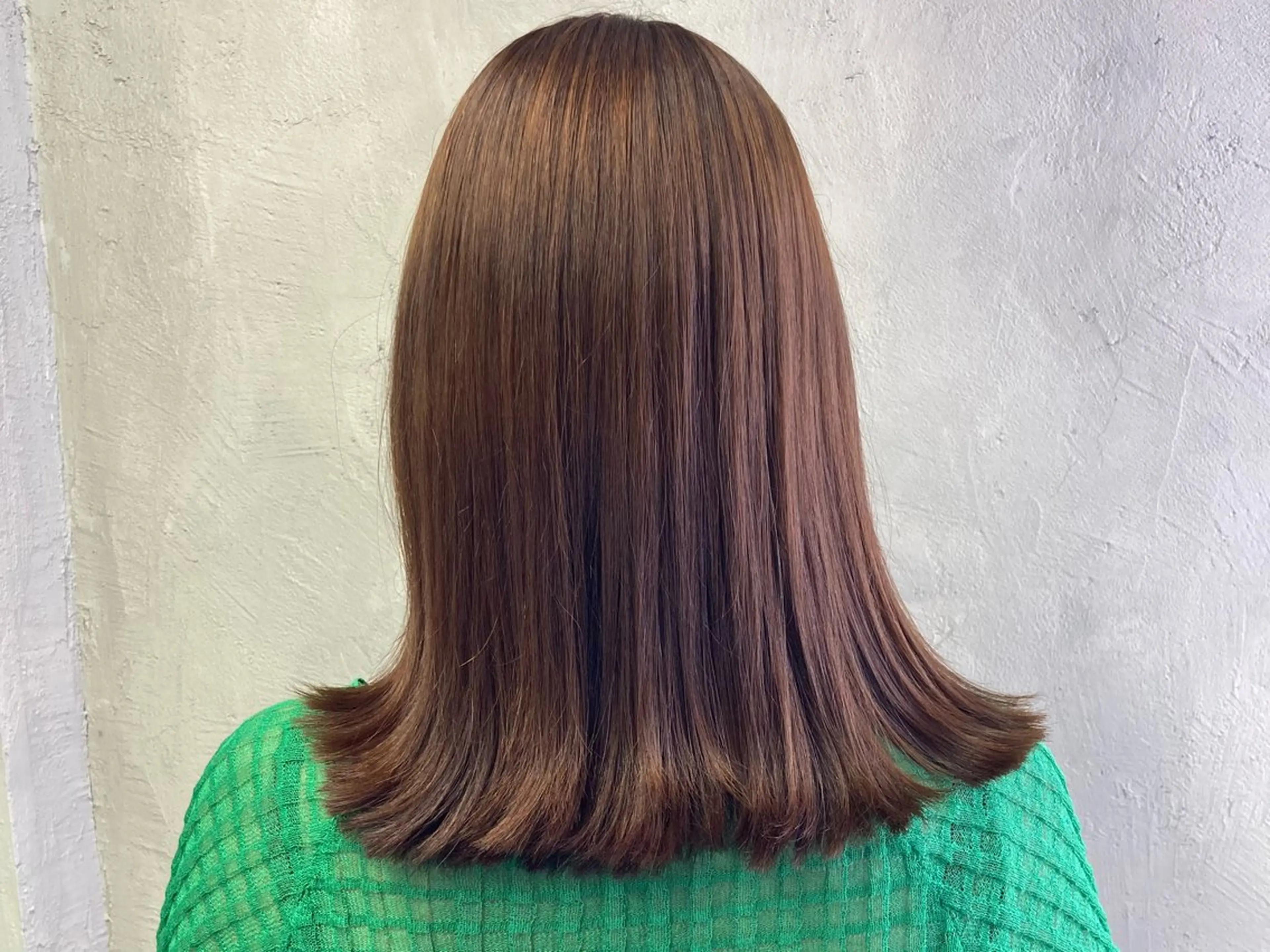 ミディアム カラー ブラウンカラー 韓国風ヘア ヘアカラー トリートメント ダメージレスカラー 縮毛MISAKI🦋のヘアスタイル