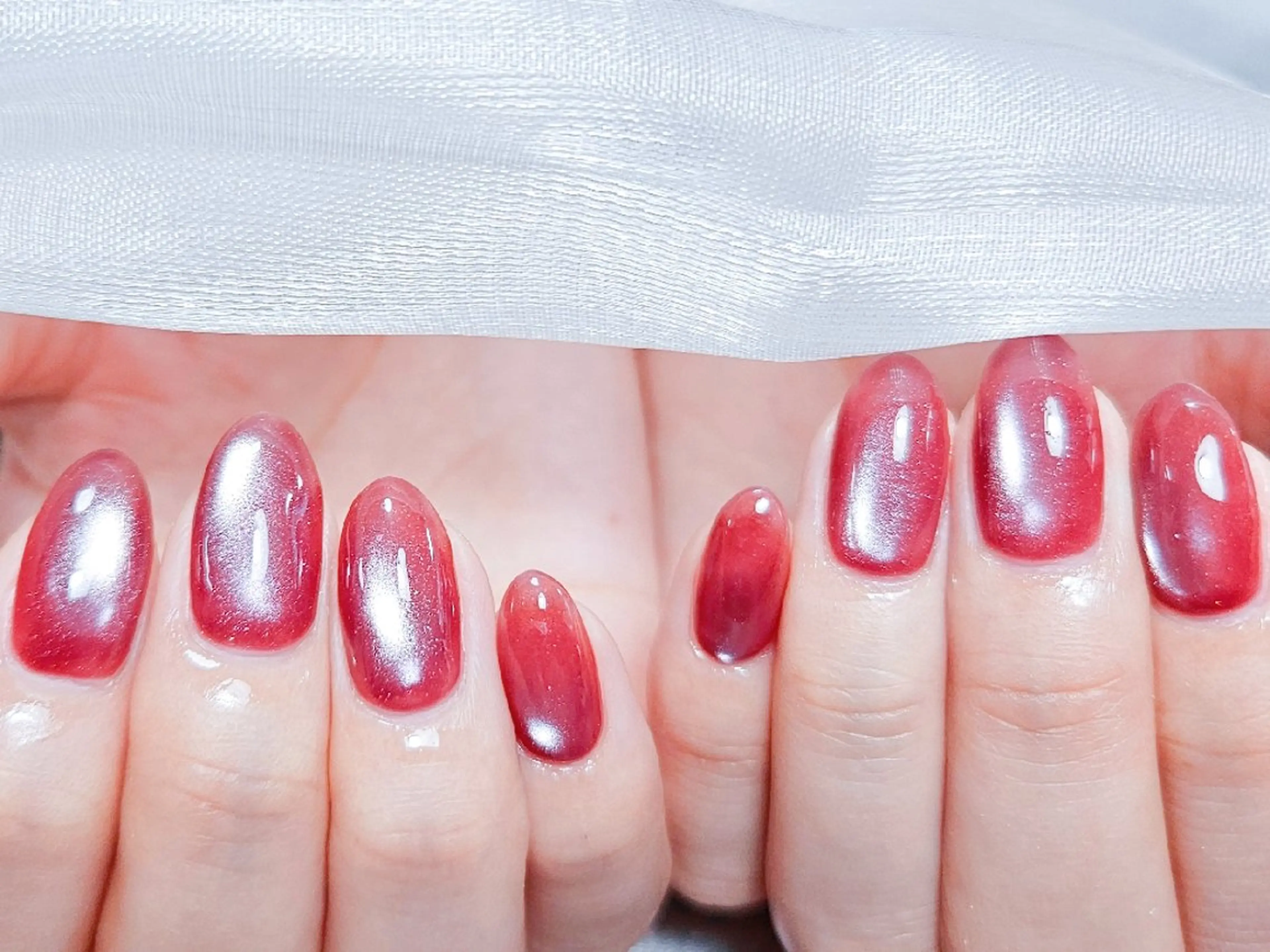 ネイル チークネイル 長さ出し フレンチネイル グラデーション マグネットネイル ハンドネイル るか 池袋のネイルデザイン