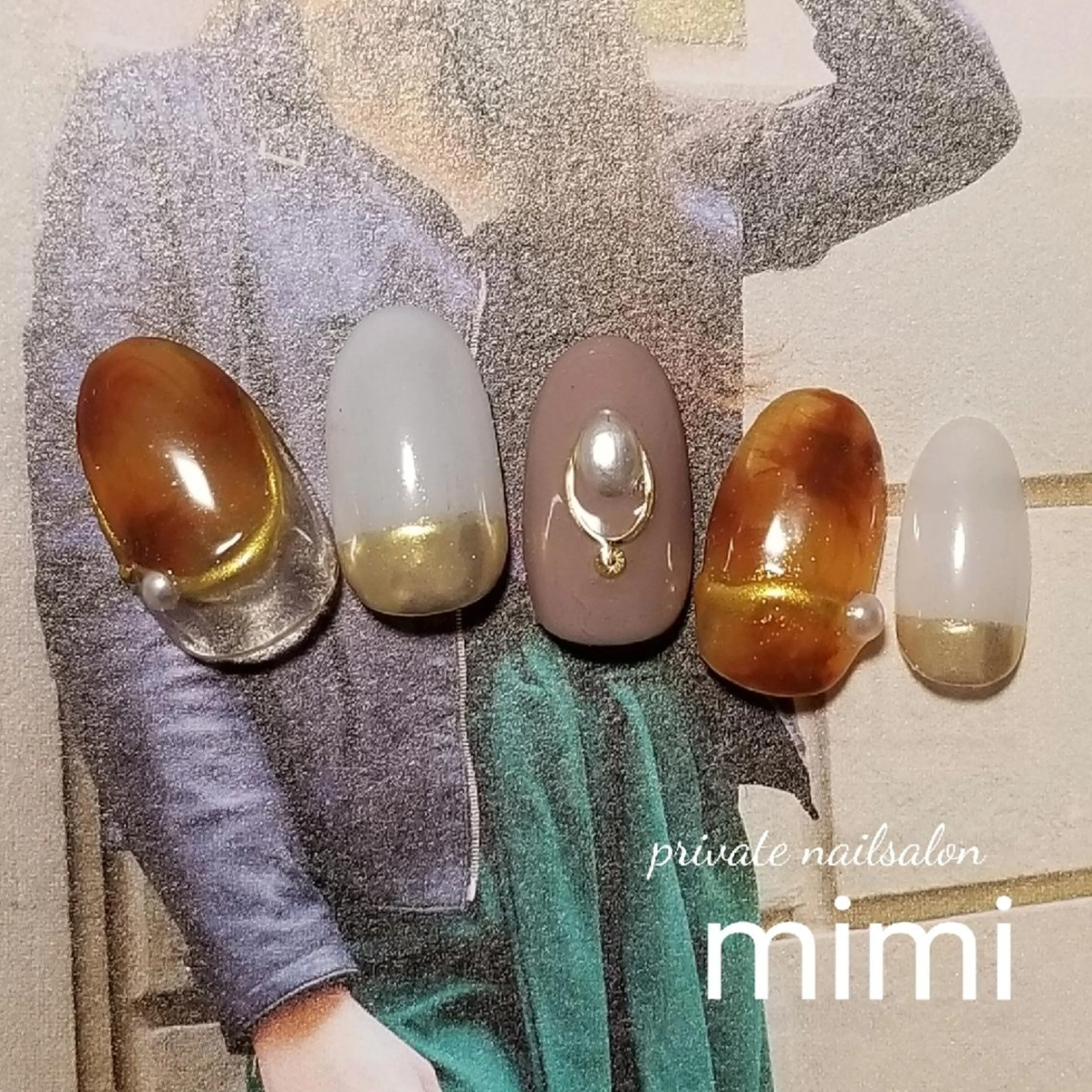 ネイル べっ甲ネイル 博多ネイル ｍｉｍｉのネイルデザイン