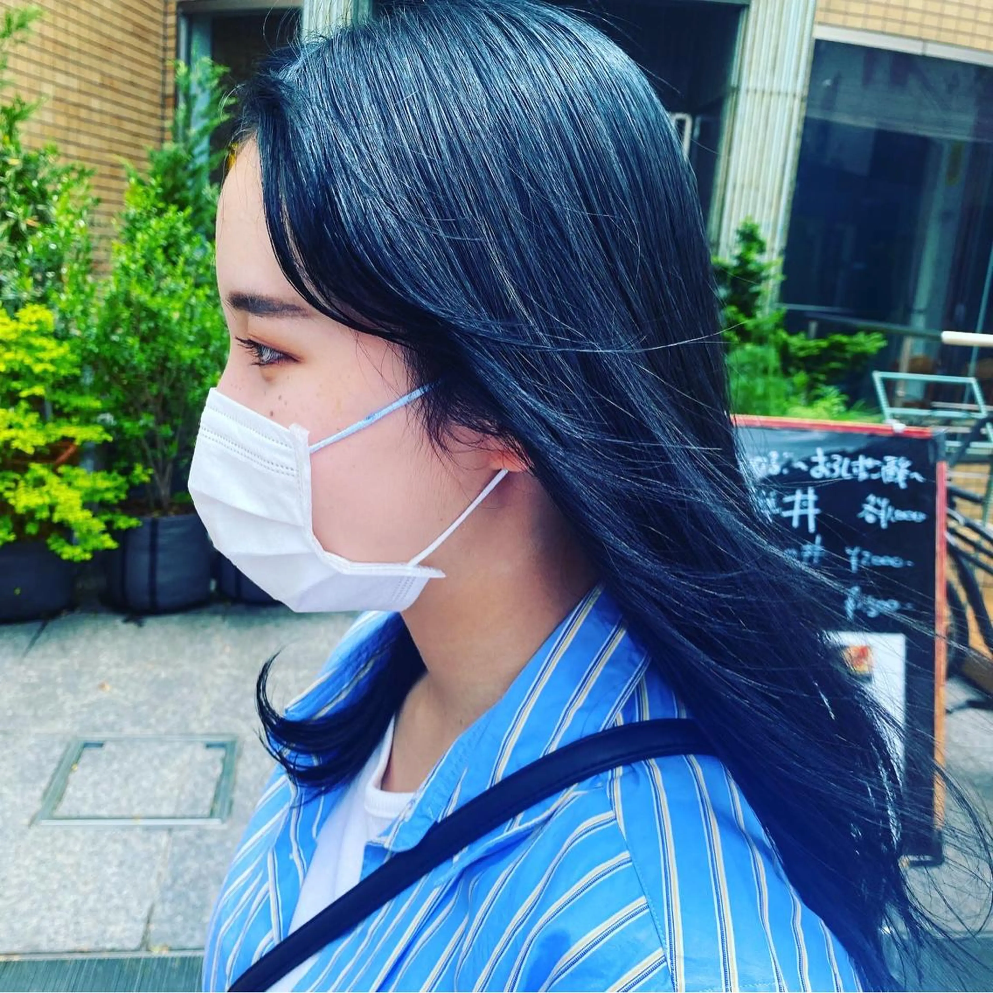 カラー 黒髪 ブルーカラー ブルーブラック ROBBY所属・松井美樹/似合わせ ガーリー・韓国のヘアスタイル