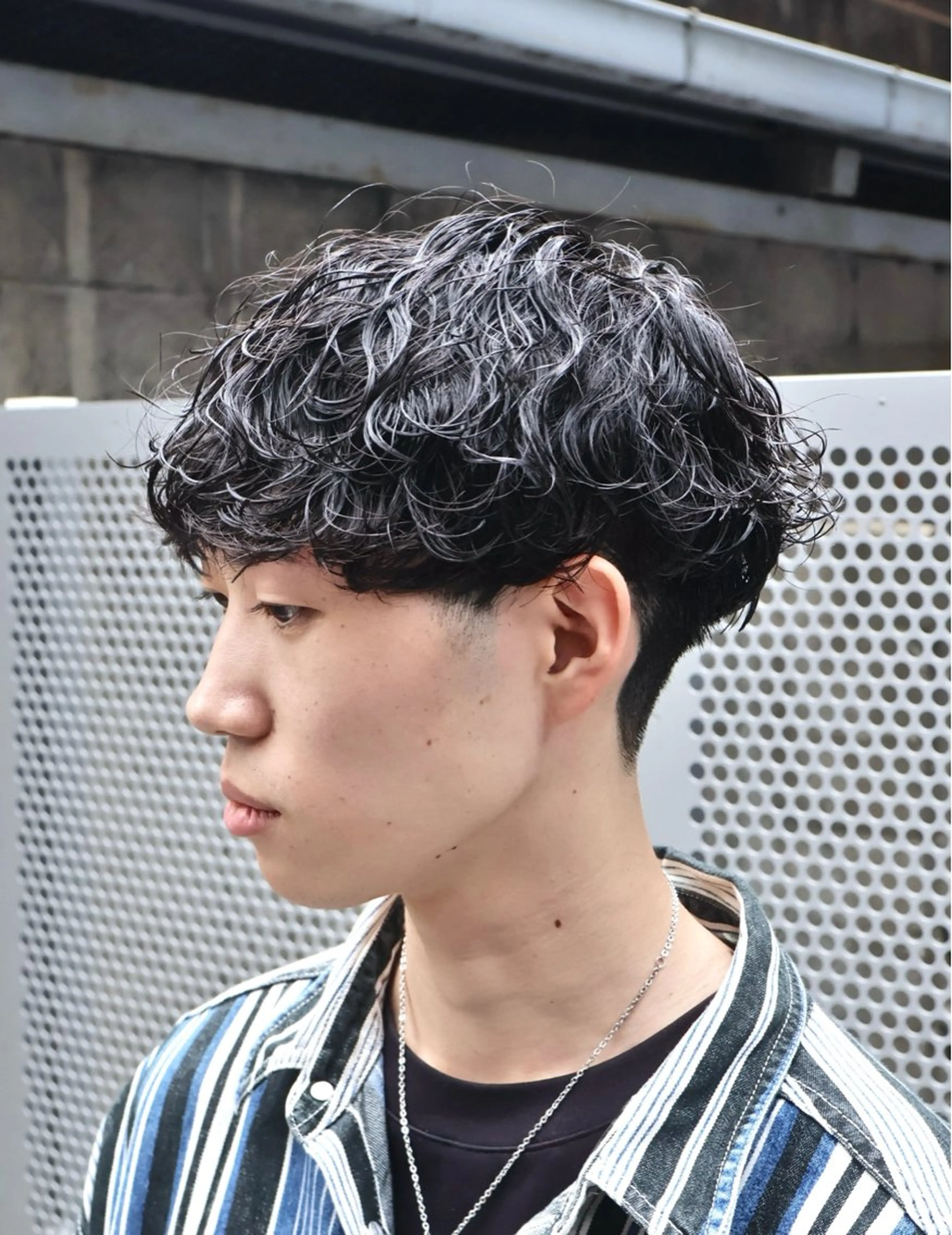 ショート カット パーマ 川副/シャドウ/ 波巻き/メンズパーマのヘアスタイル